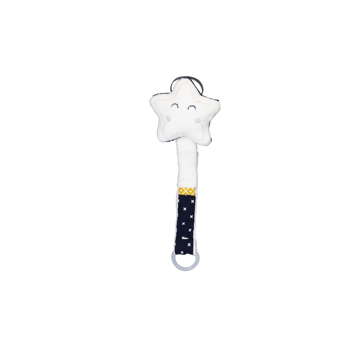 Attache-tétine bébé en coton étoile, SAUTHON