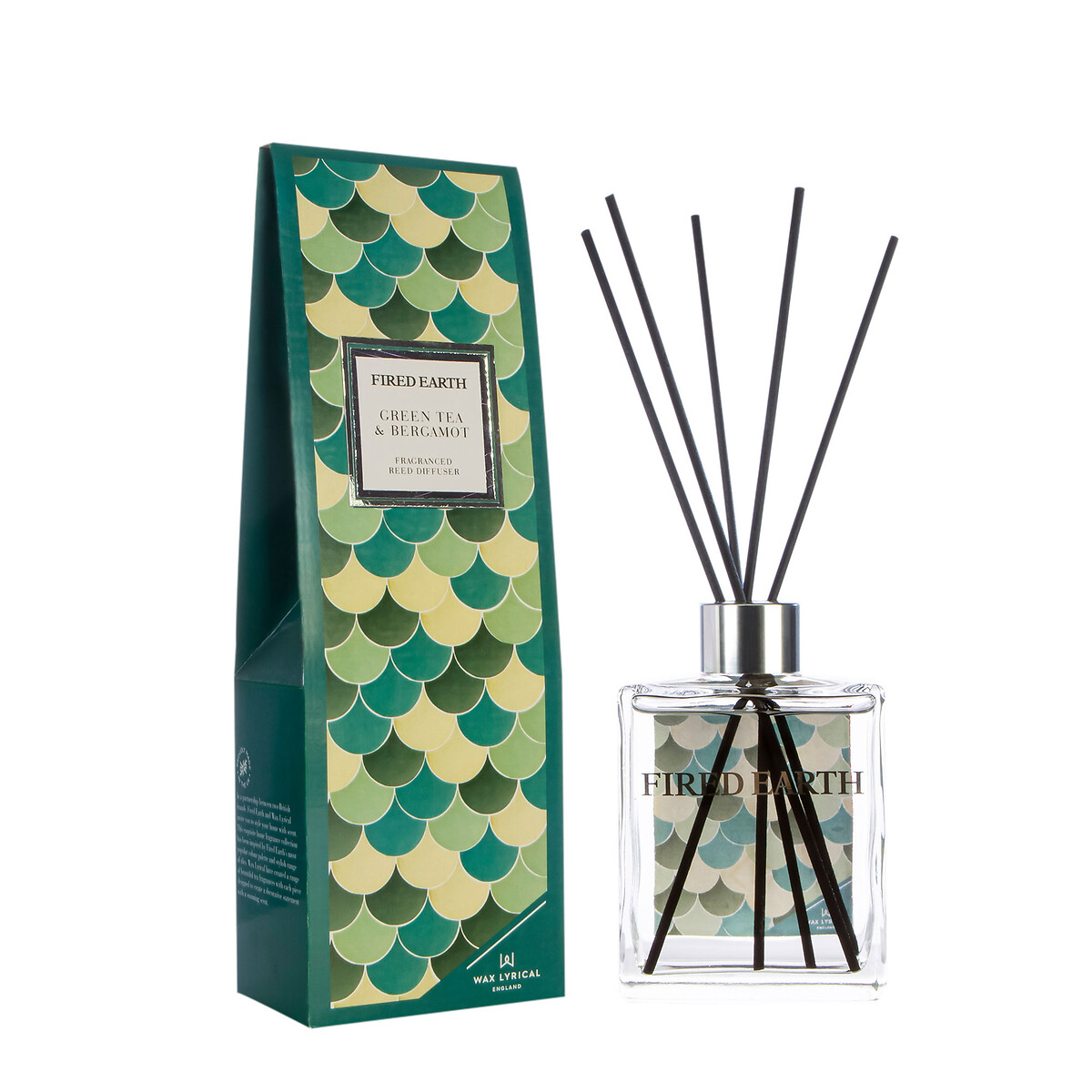 Fired Earth Reed Diffuser 180ml Green Tea and Bergamot, WAX LYRICAL