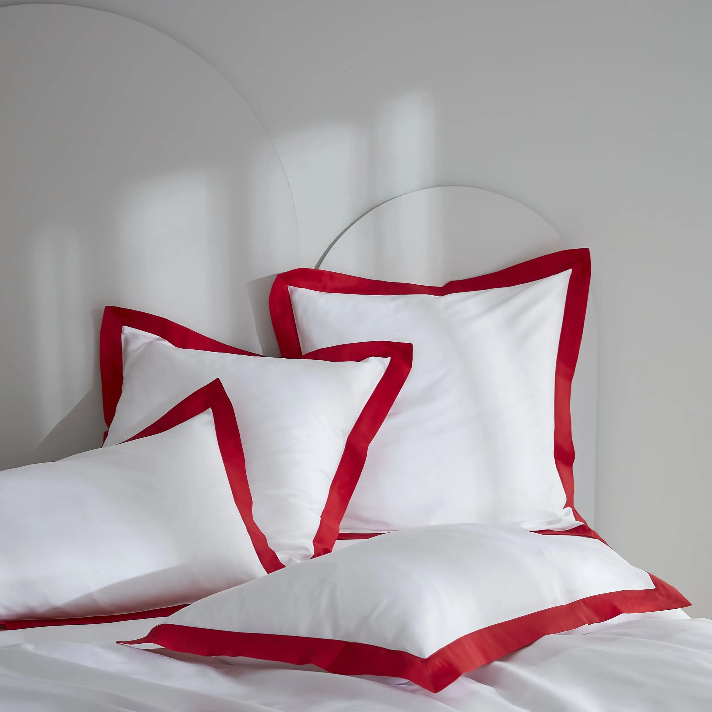 Taies d'oreiller satin de coton CELESTE lot de 2, MPC MAISON