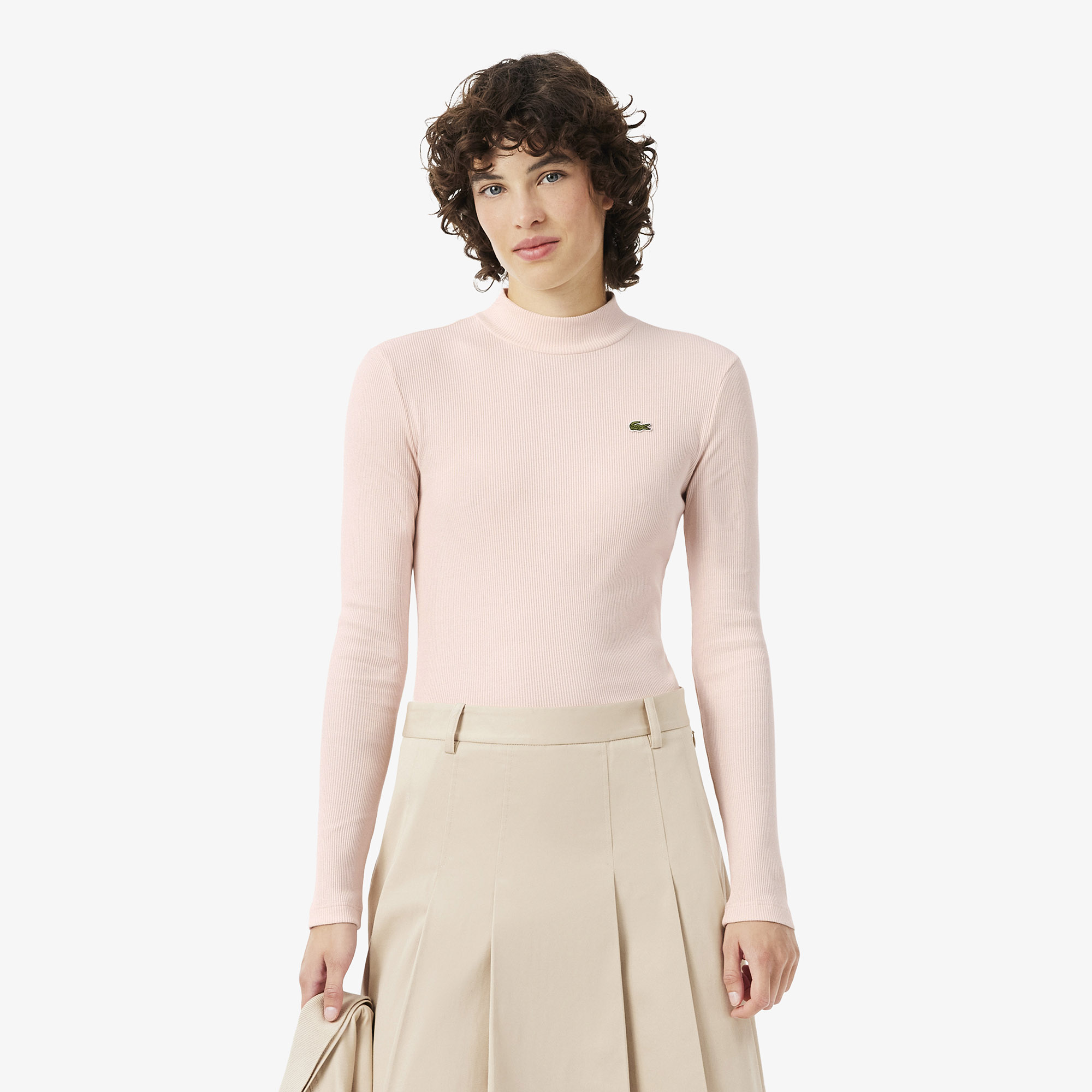T-shirt manches longues col montant slim fit, LACOSTE