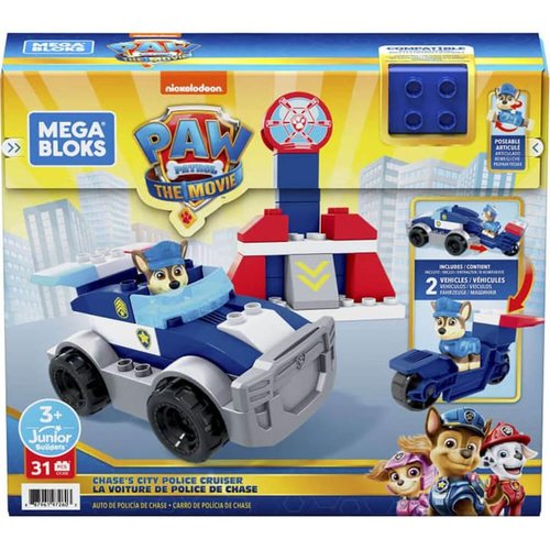 Mega bloks : pat'patrouille (paw patrol) : la voiture de police de chase  Mattel