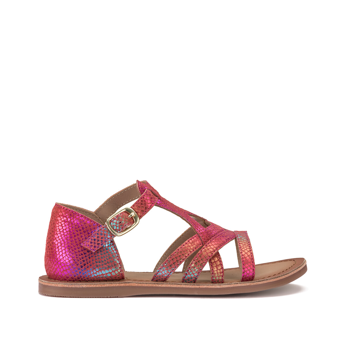 Kids leather flat sandals pink La Redoute Collections | La Redoute