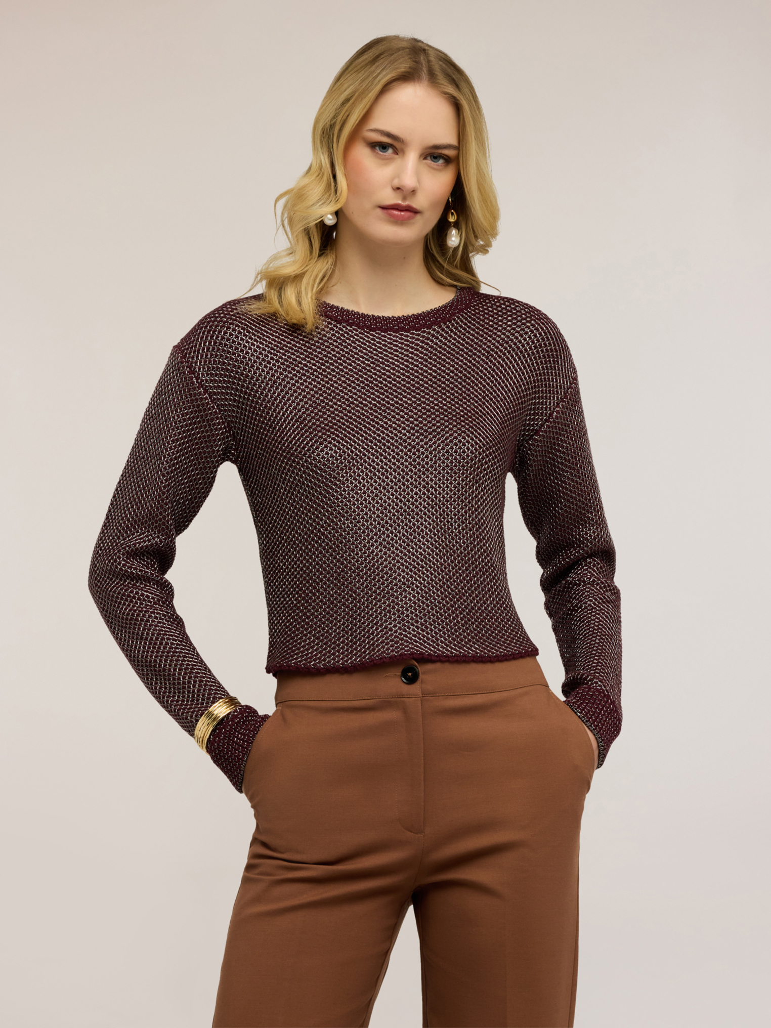 Pull avec maille ajourée, MOTIVI