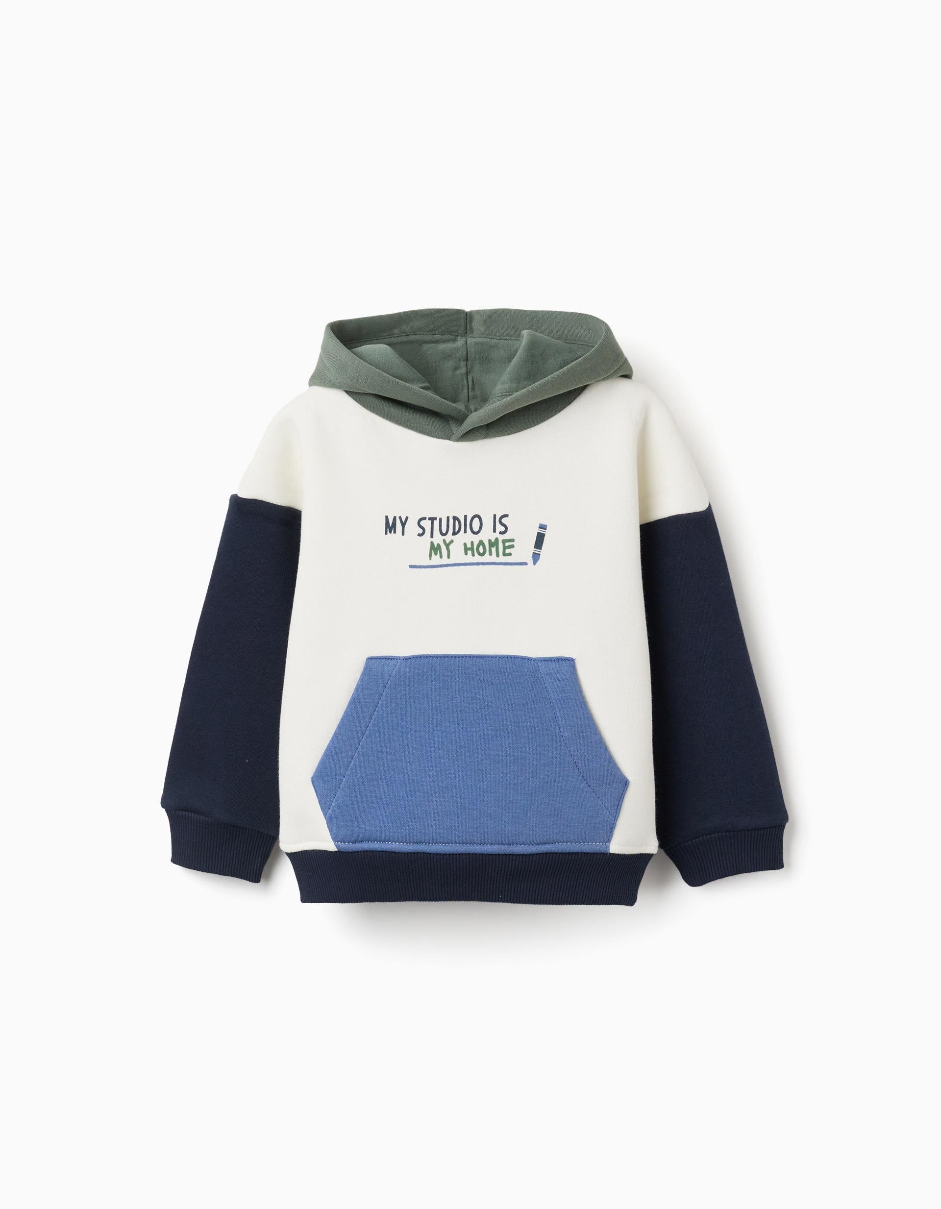 Sweat en coton peigné à capuche et imprimé, ZIPPY