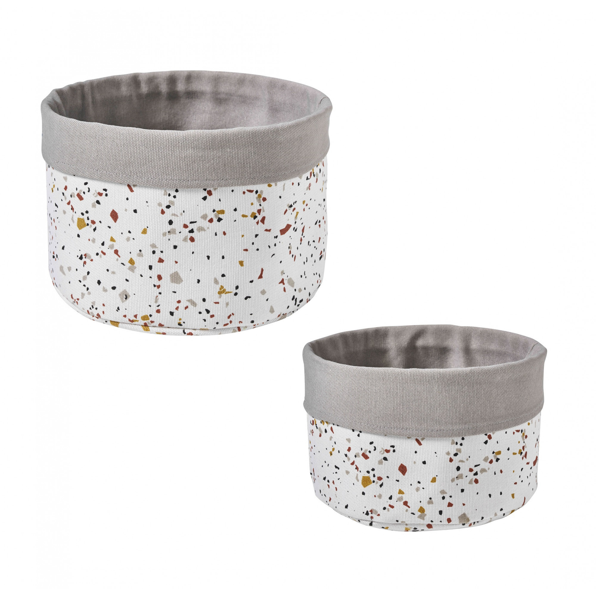 Lot de 2 paniers de rangement en polycoton TERRAZZO, GUY LEVASSEUR