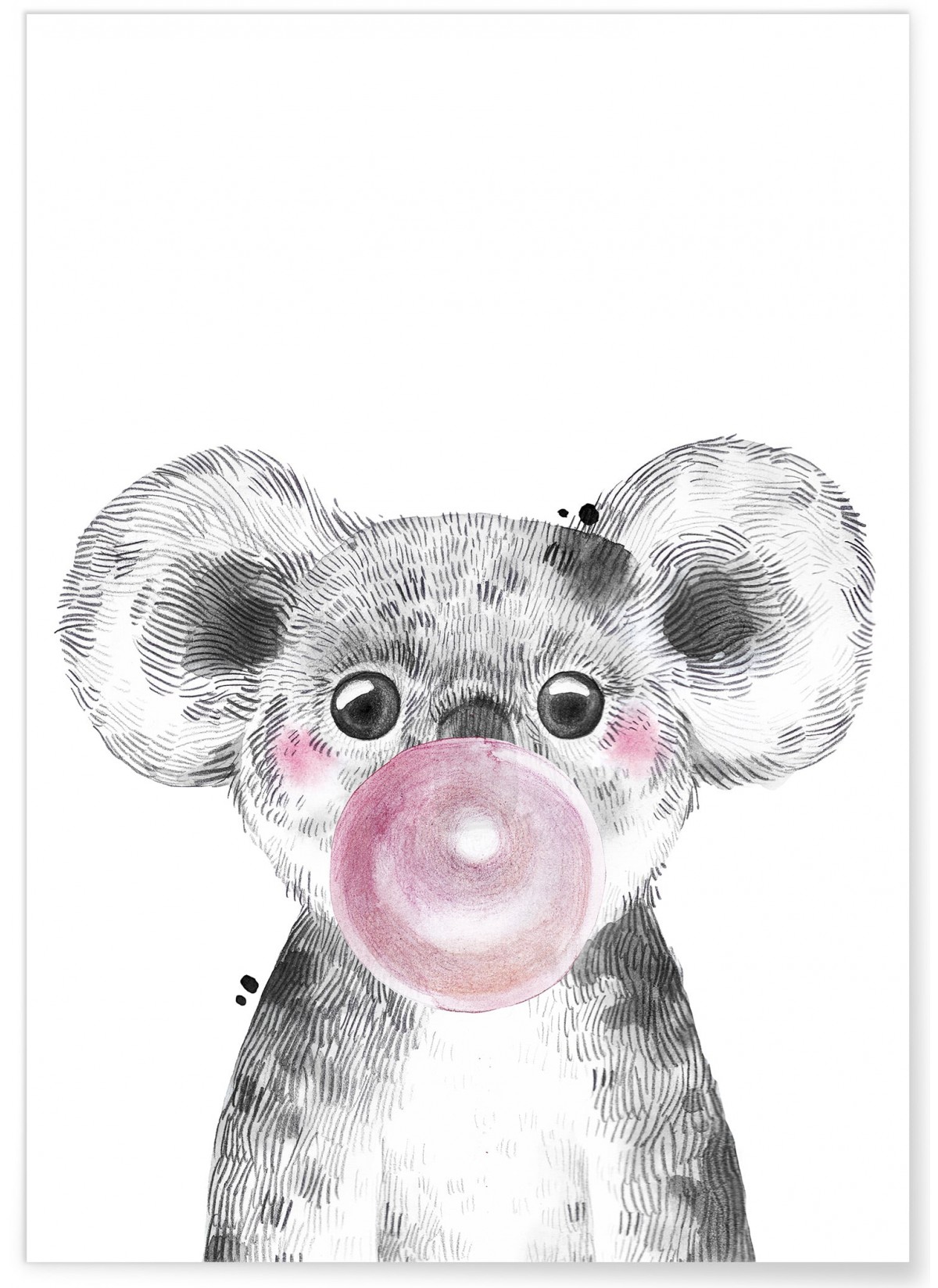 Affiche 'Bulle de Koala Rose', L'AFFICHERIE