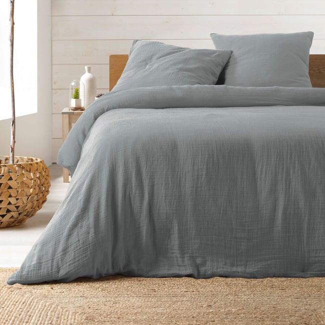 Parure DOUCEUR D'INTERIEUR Housse de couette imprimée 240 x 220 cm 2 taies 100% coton Isibelle Parure DOUCEUR D'INTERIEUR Housse de couette imprimée 240 x 220 cm 2 taies 100% coton Isibelle