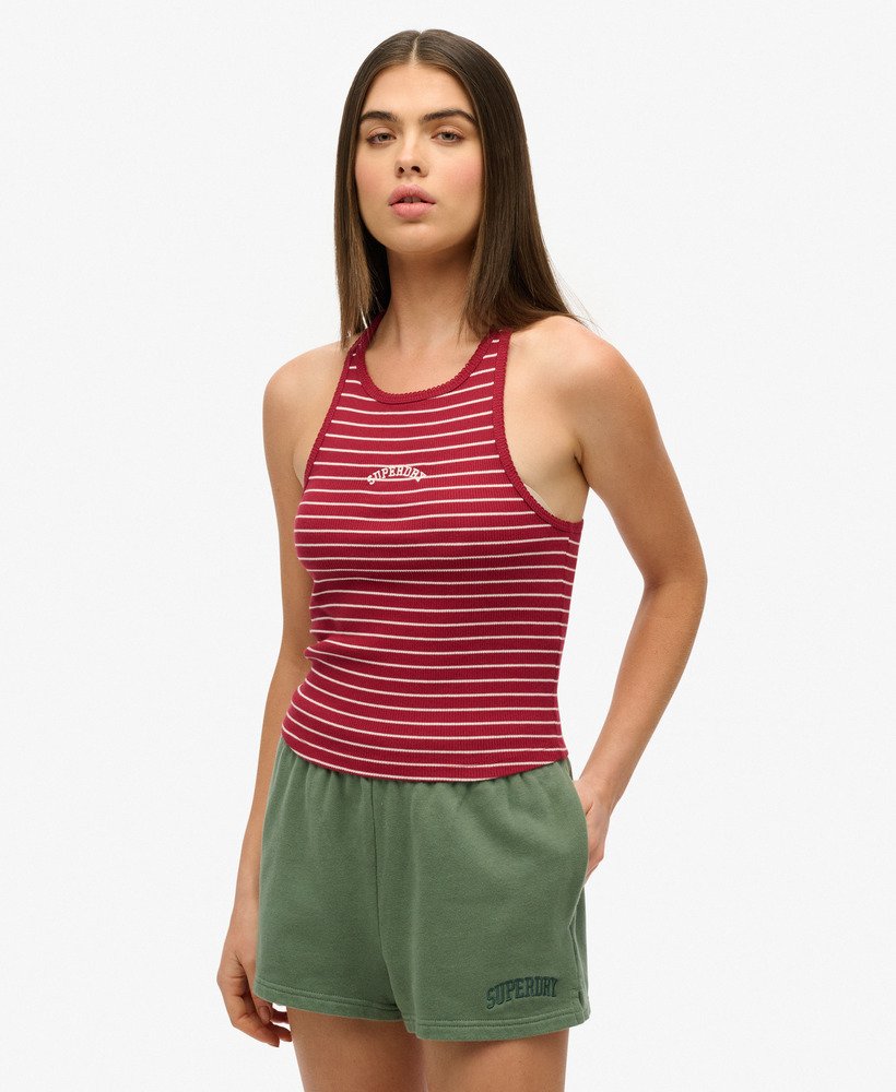 Débardeur rayé à dos nageur et logo Essential, SUPERDRY