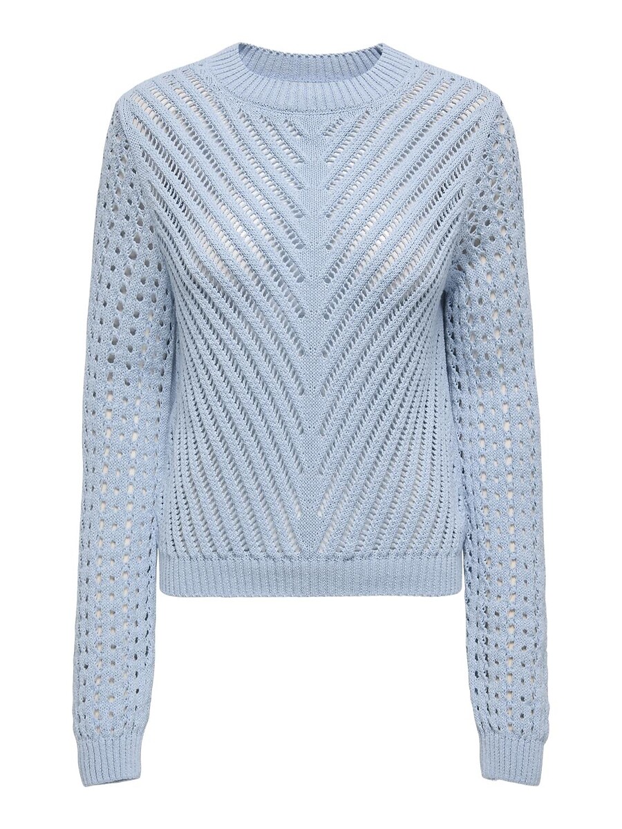 Trui met ronde hals in tricot met ajour