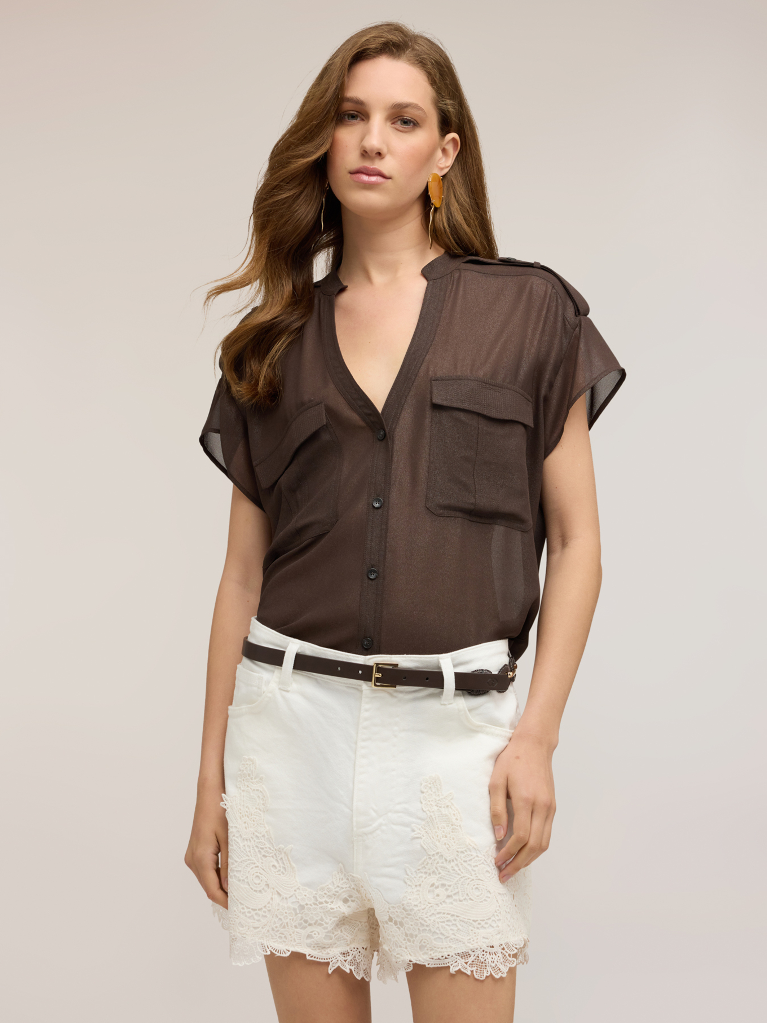 Chemise laminée avec poches, MOTIVI