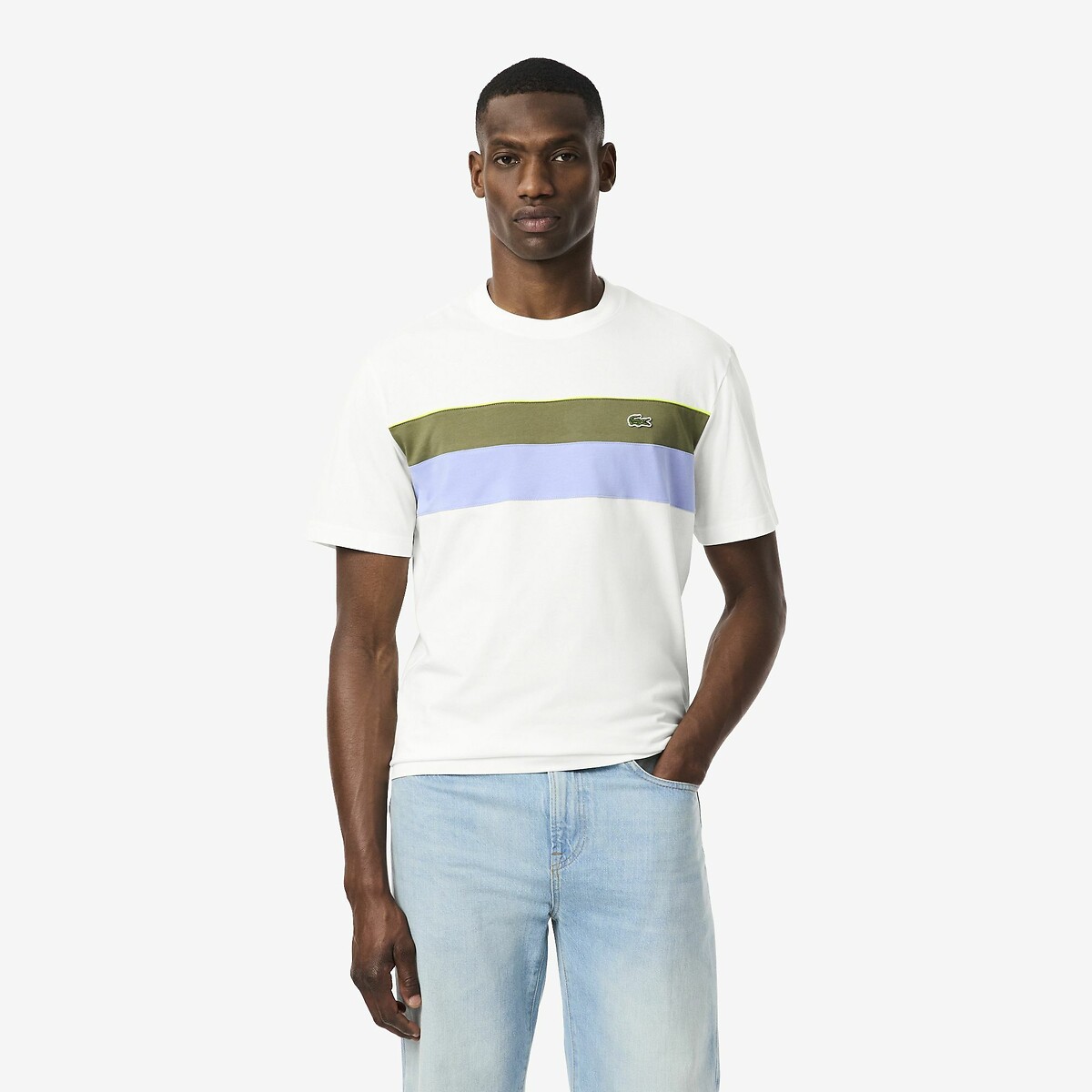 Colour Block T-Shirt with Short Sleeves, LACOSTE