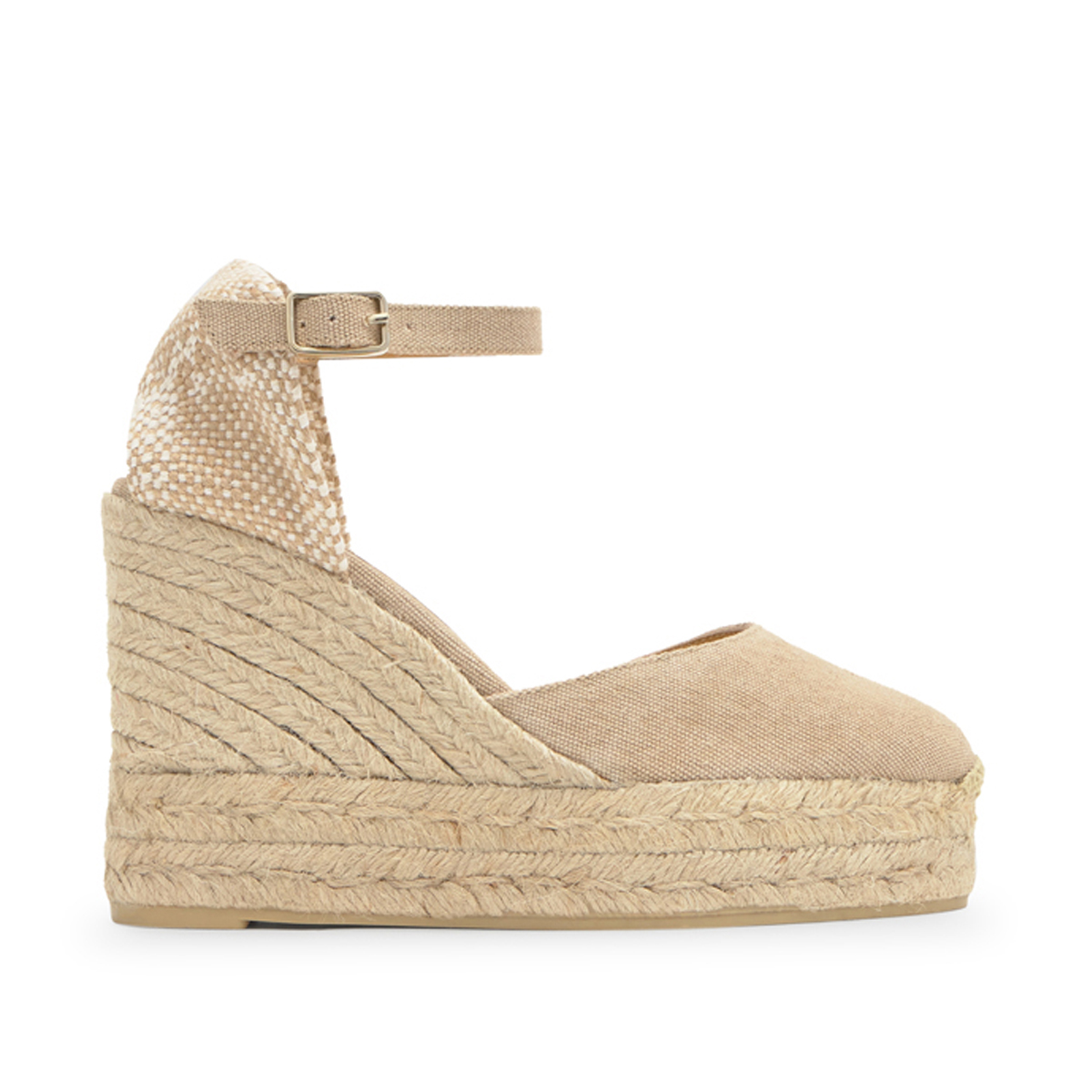 Espadrilles compensées à plateforme tressée en coton bio CAROL EXTRA PLATFORM, CASTANER