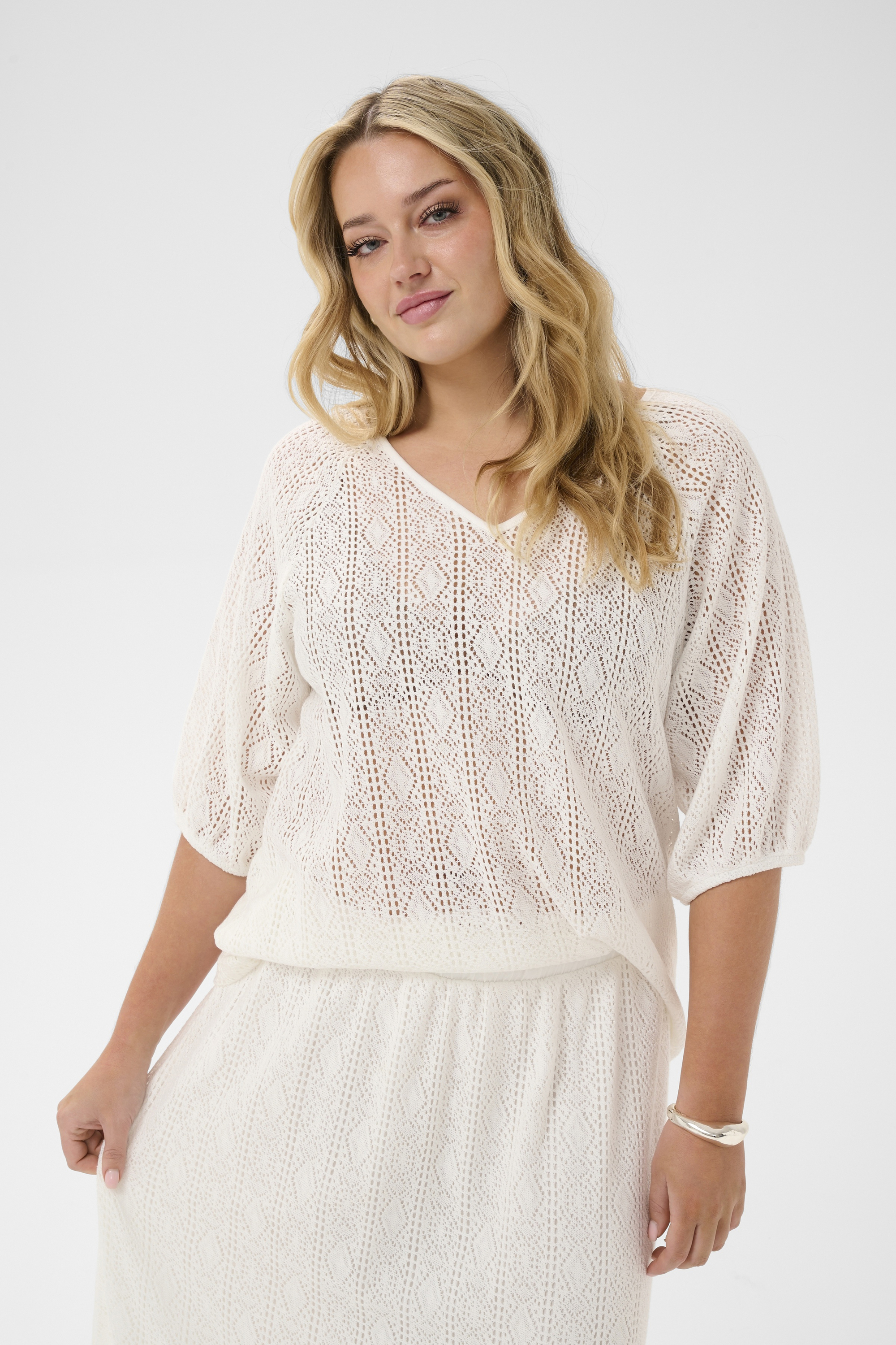Blouse à manches courtes, KAFFE CURVE