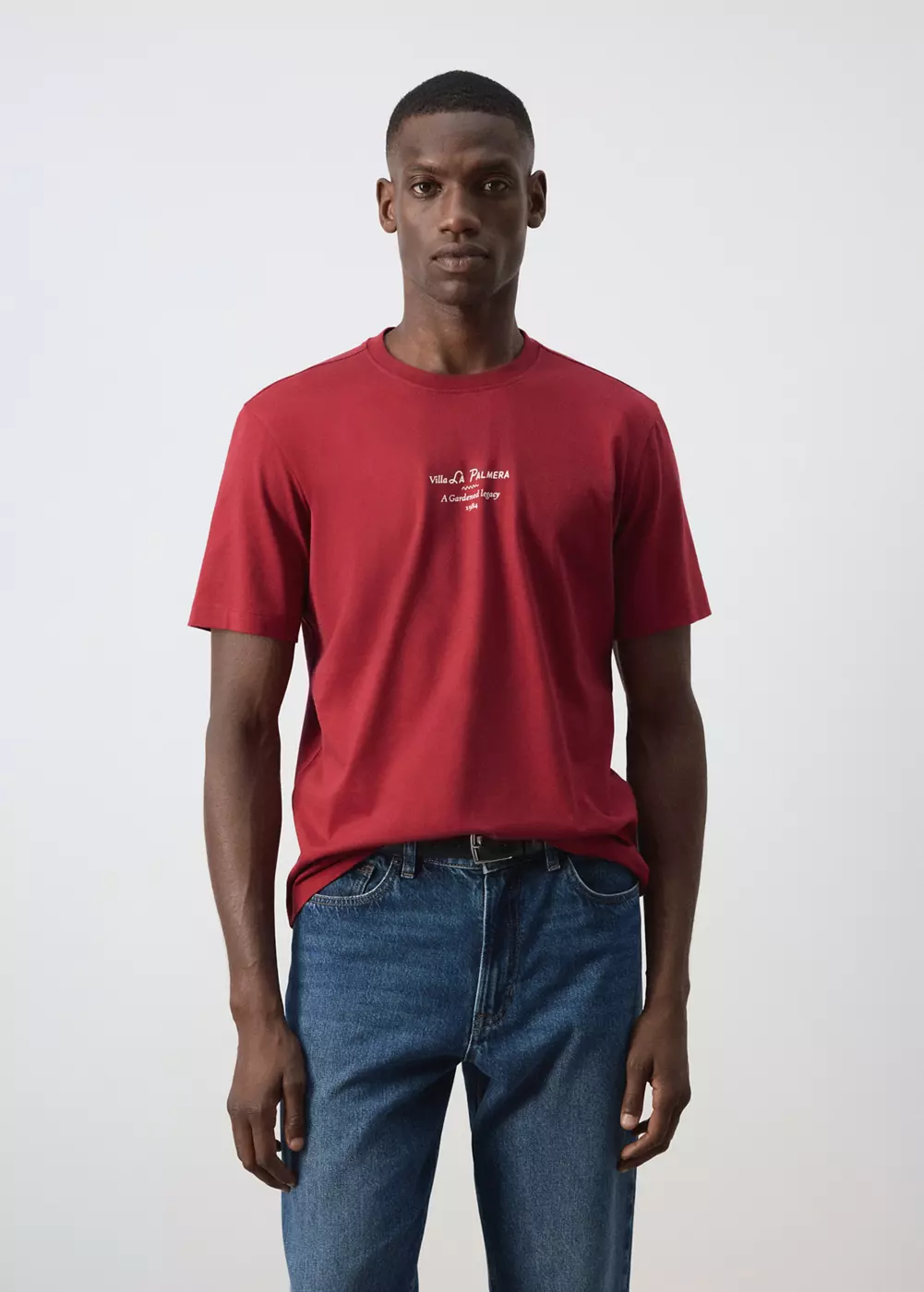 T-shirt 100 % coton texte, MANGO MAN