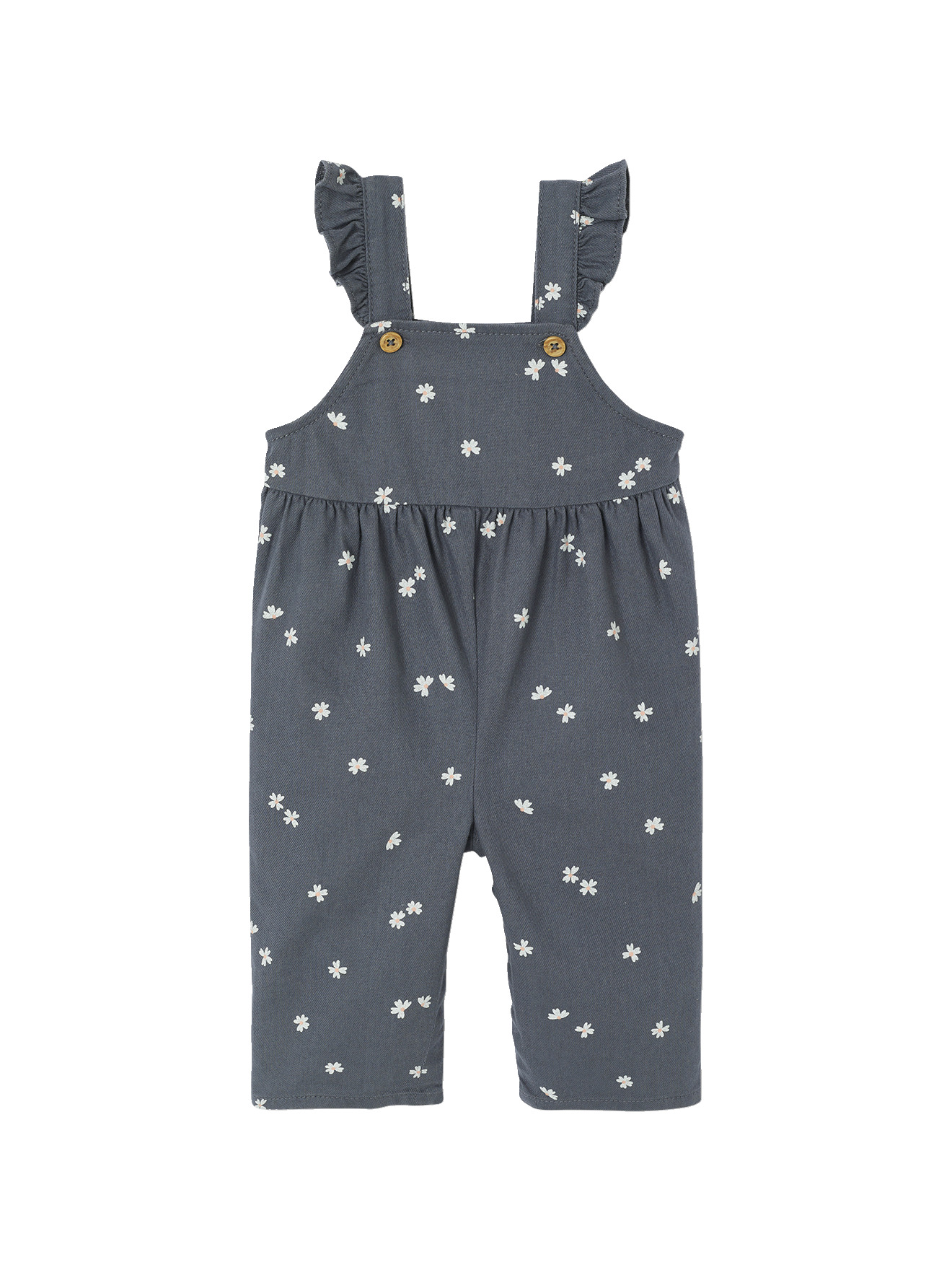 Salopette bébé en twill imprimée, VERTBAUDET