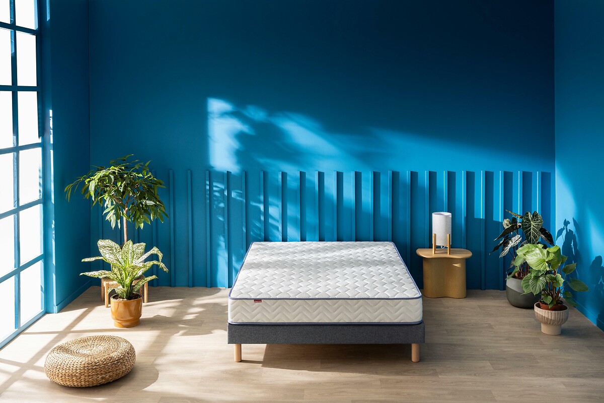 Ensemble matelas roulé et sommier kit Keep Smiling