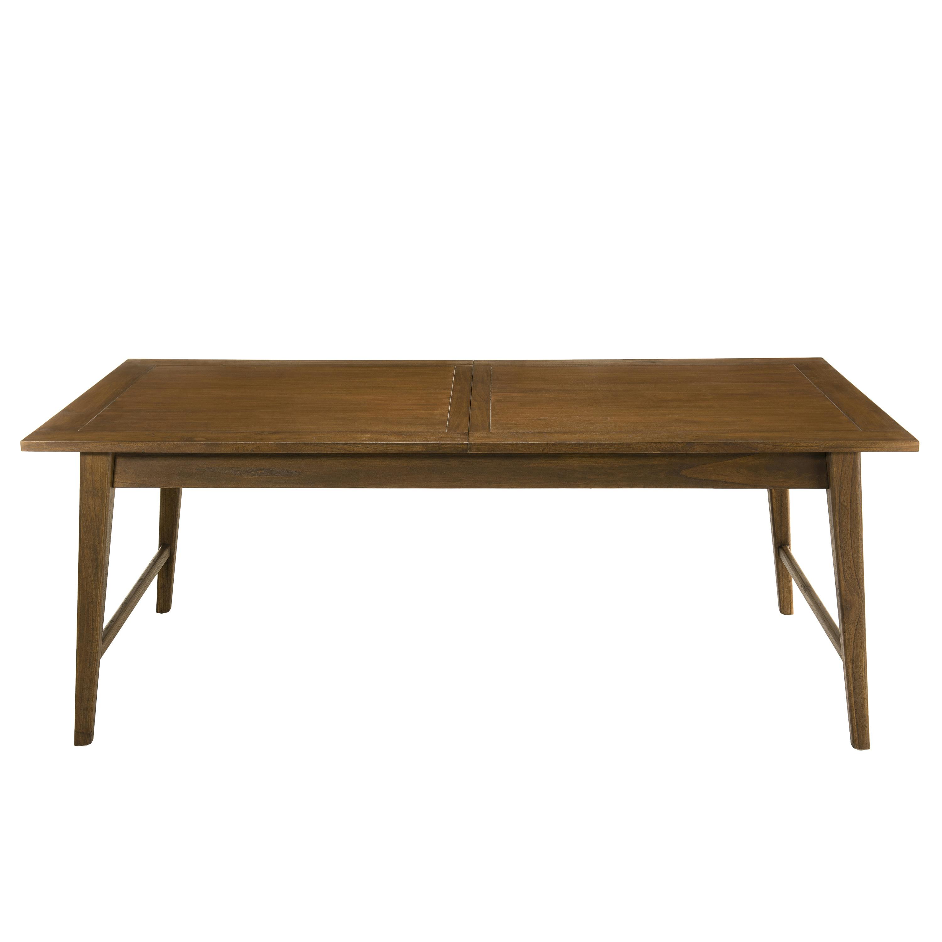 Table à manger extensible style vintage en bois exotique 200/240cm avec rallonge centrale PADANG, PIER IMPORT