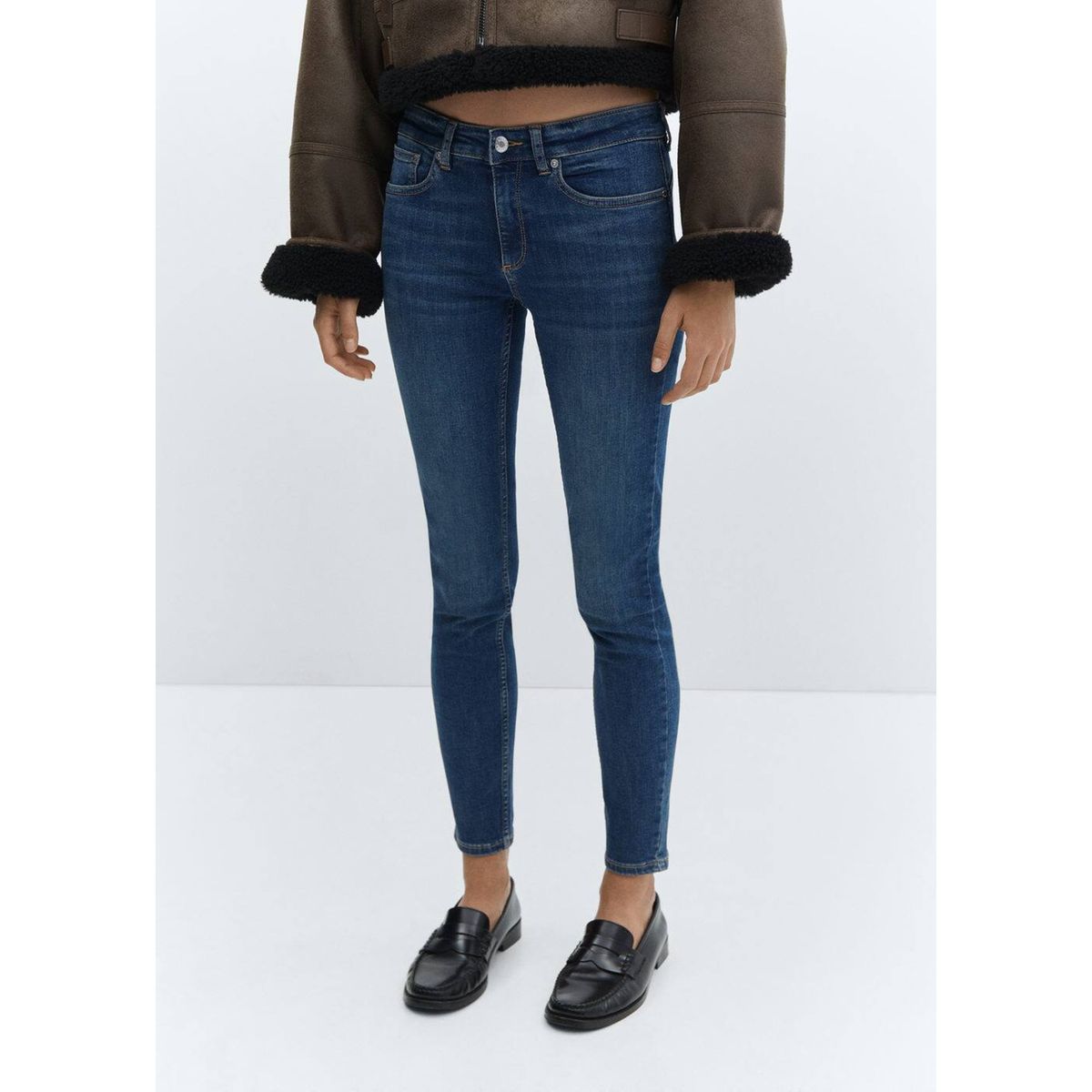 Jean enduit outlet bleu femme