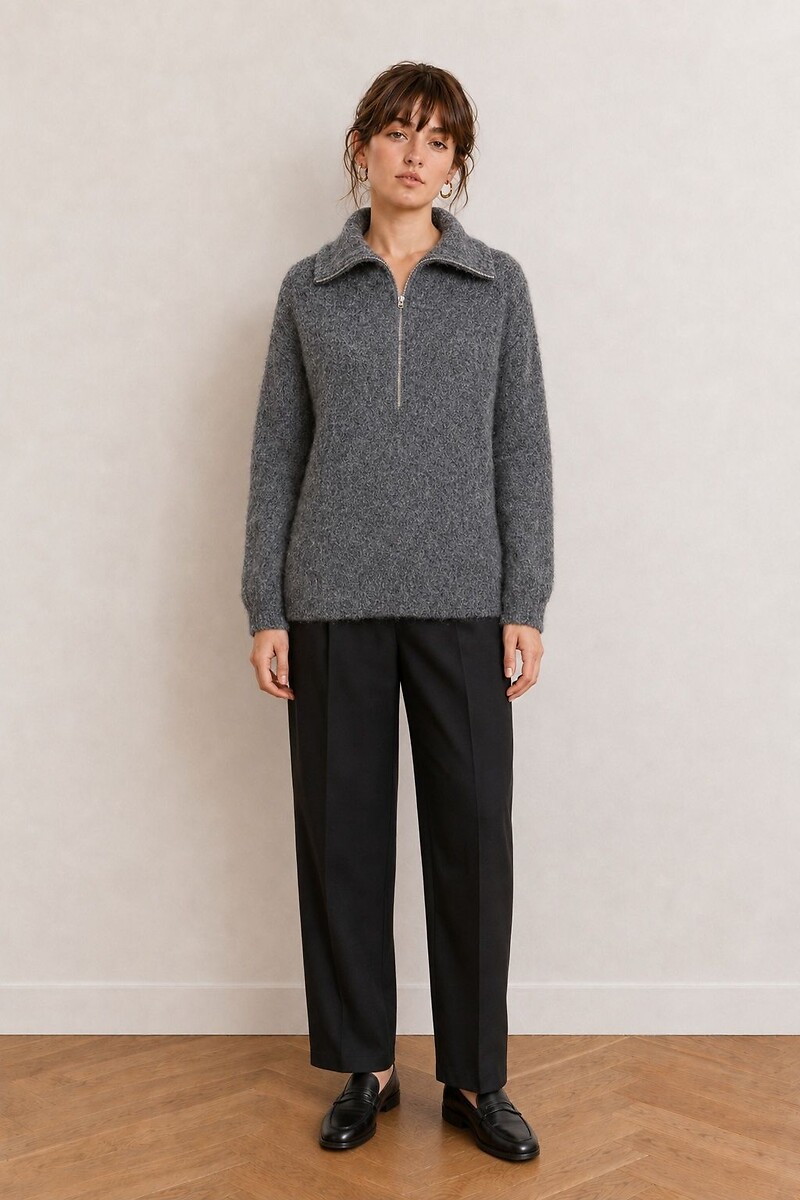 Pull en maille zippé, SEE U SOON