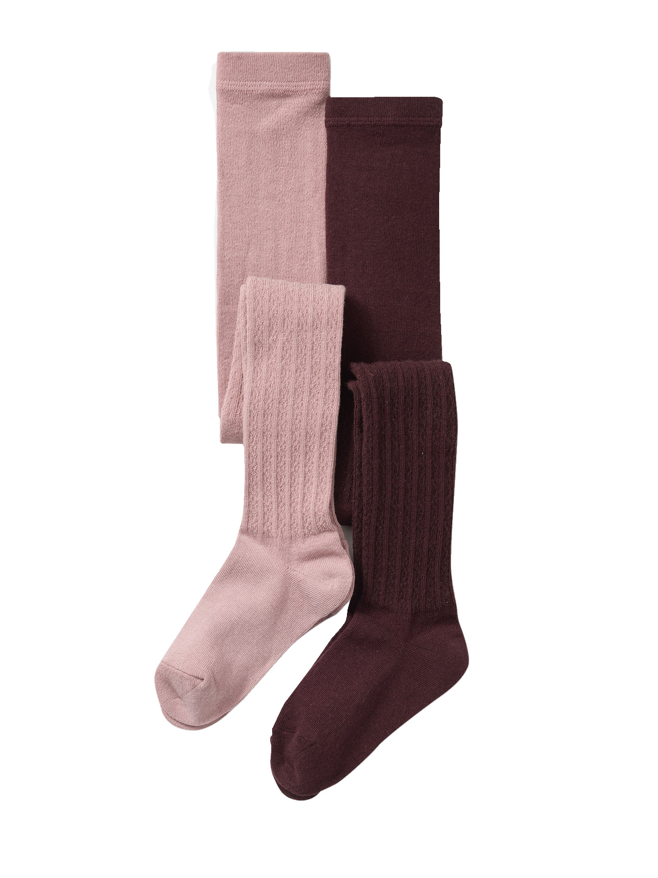 Lot de 2 paires de collants torsadés, VERTBAUDET