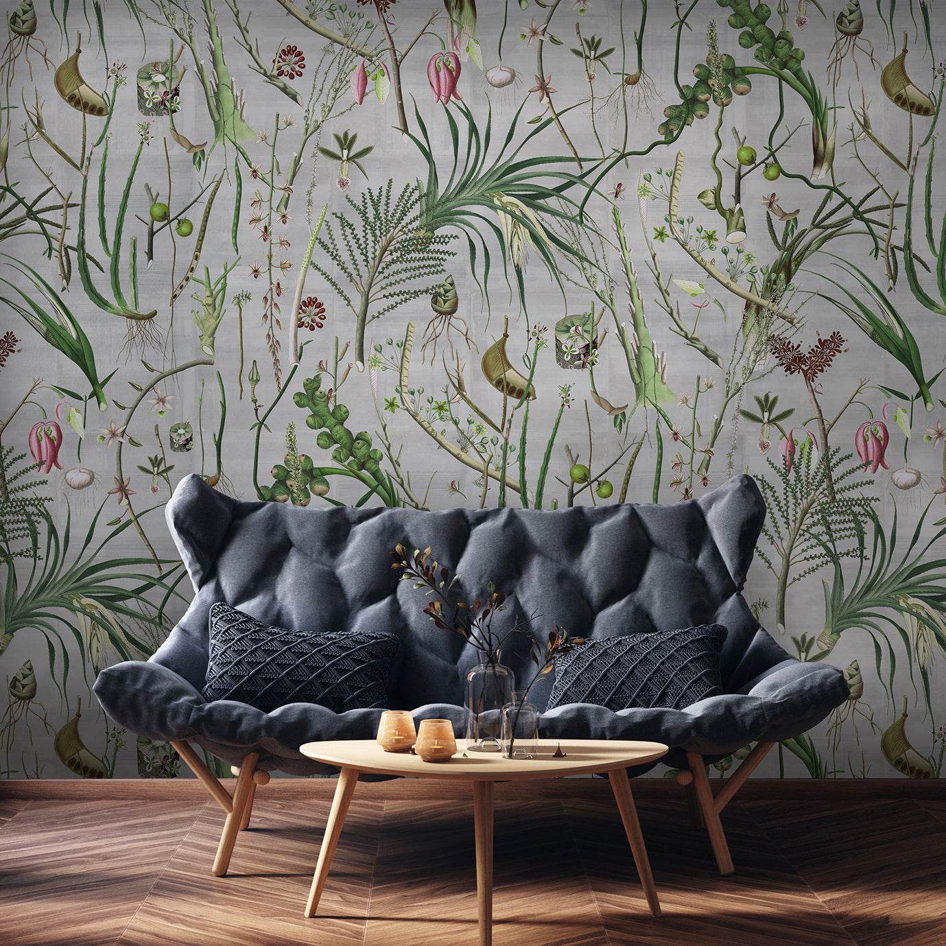 Papier peint panoramique Lusso Botanico - Lé Papiers de Ninon, LE PAPIERS DE NINON