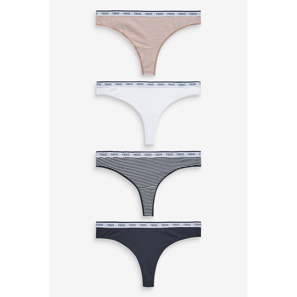 Strings en coton avec logo, lot de 4, NEXT