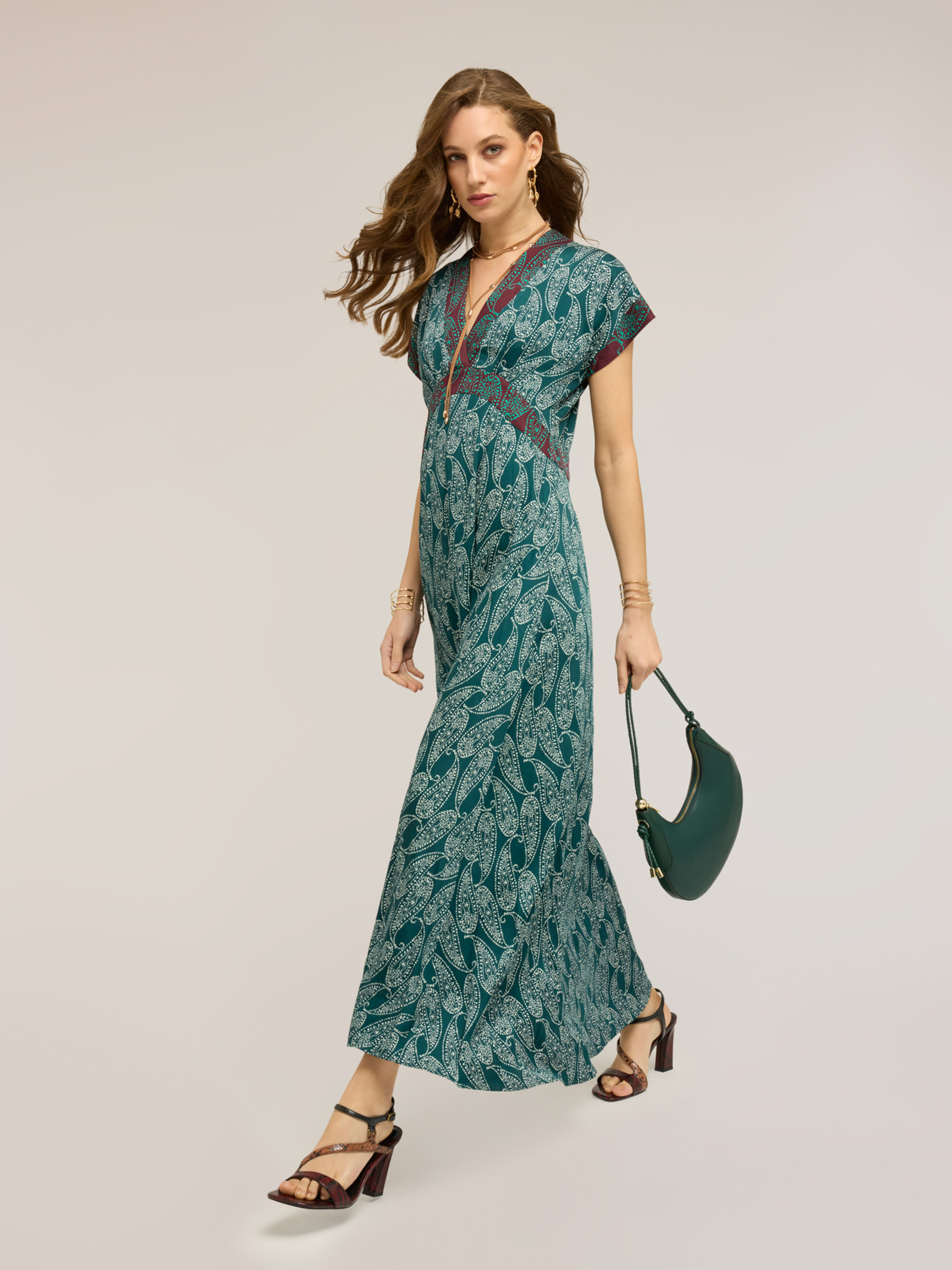 Robe longue imprimé cachemire, MOTIVI