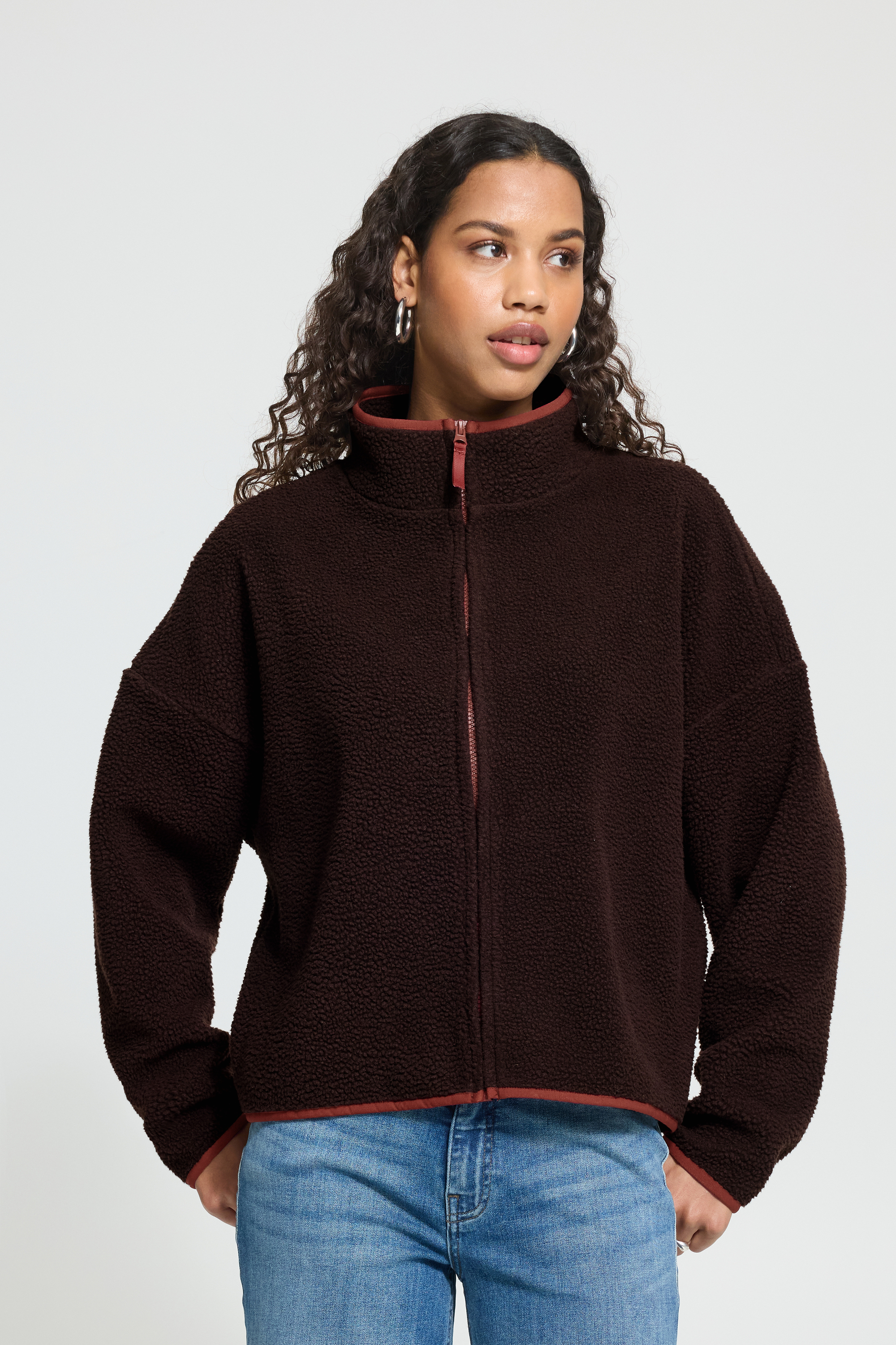Veste sherpa zippée, manches longues, ICHI