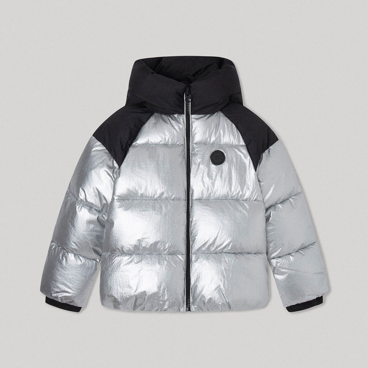 Image of Two-Tone Quilted Padded Jacket with Hood