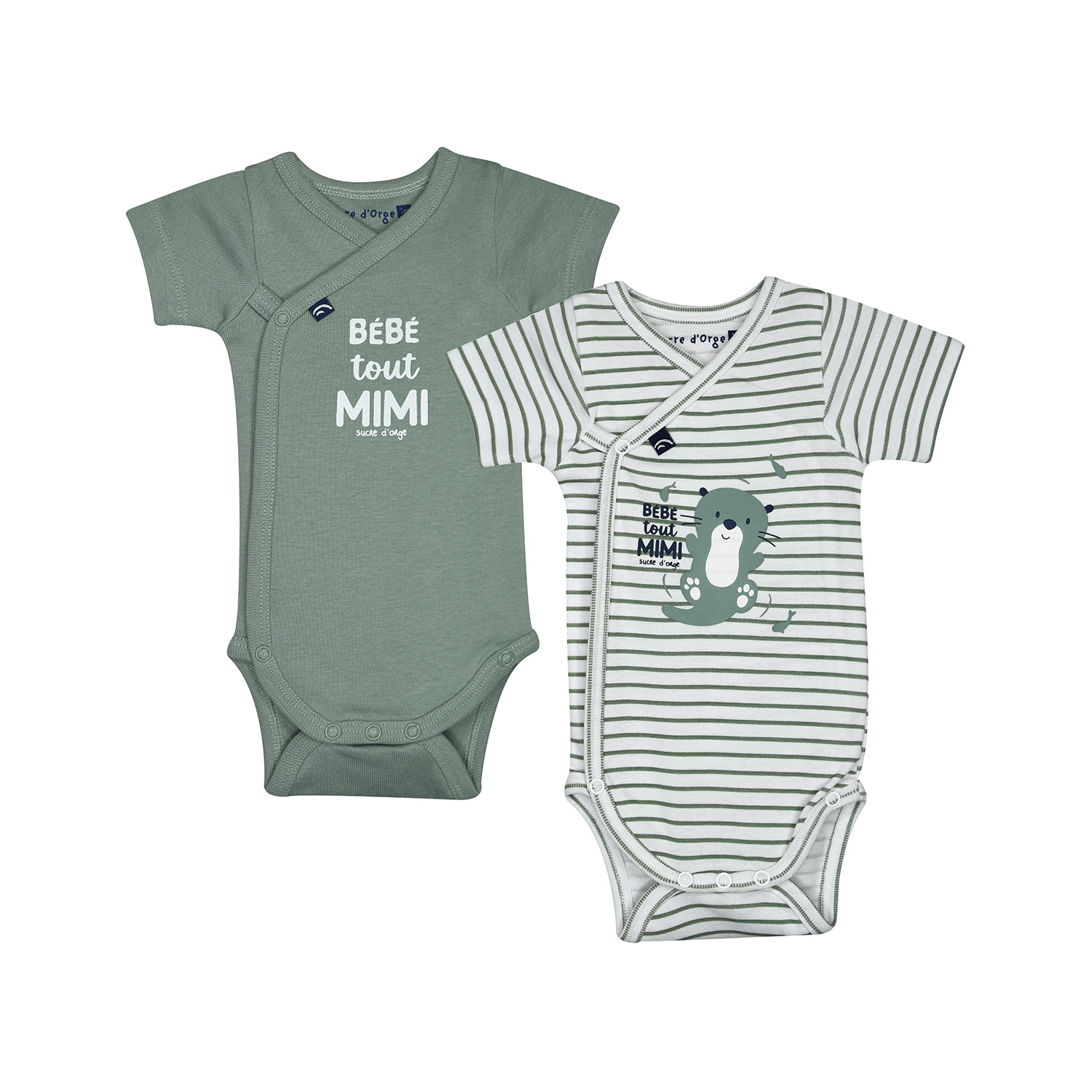Lot de 2 bodies oscar ouverture devant, SUCRE D'ORGE