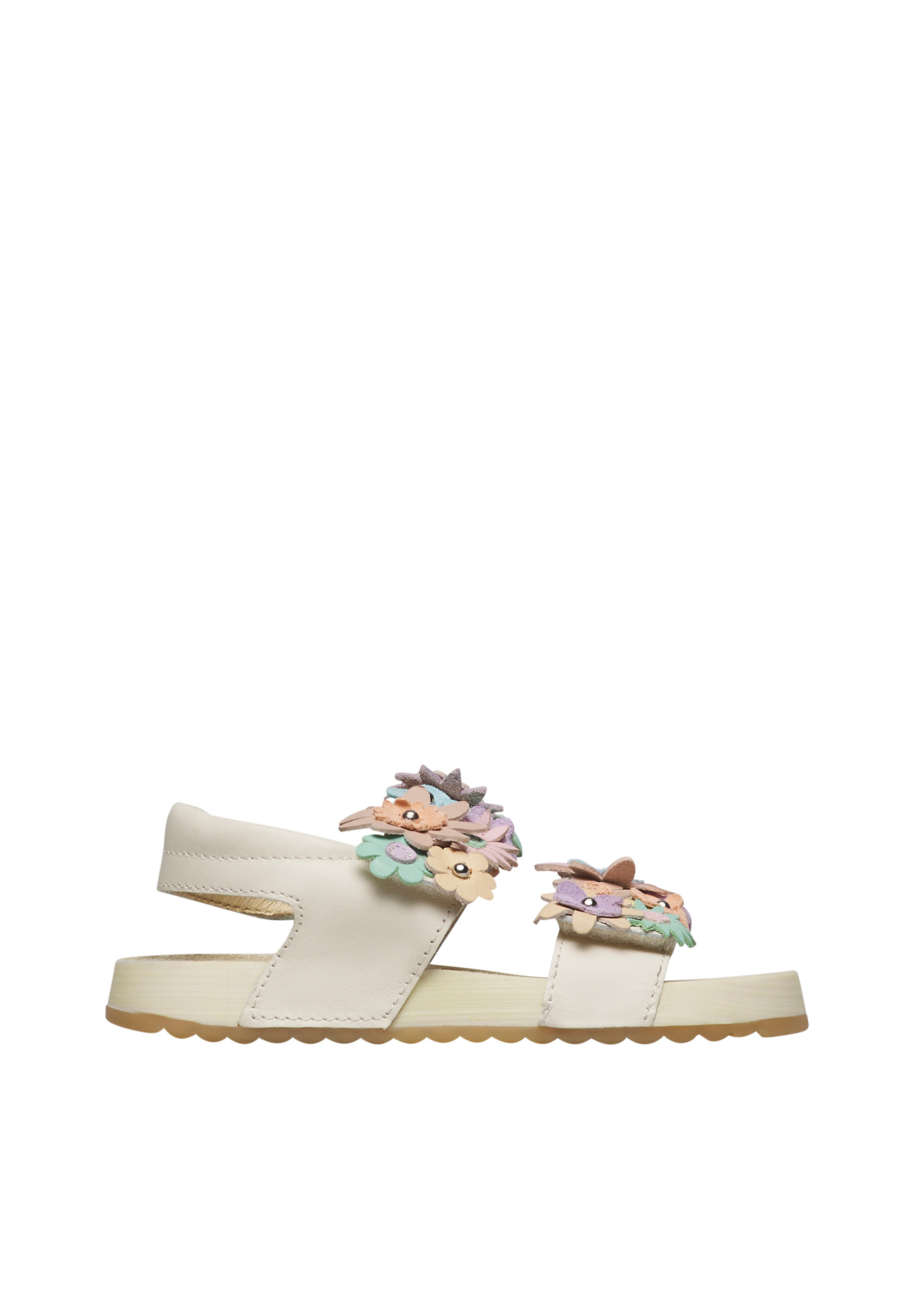 Sandales en cuir avec des fleurs appliquées NUMEES 2., NATURINO