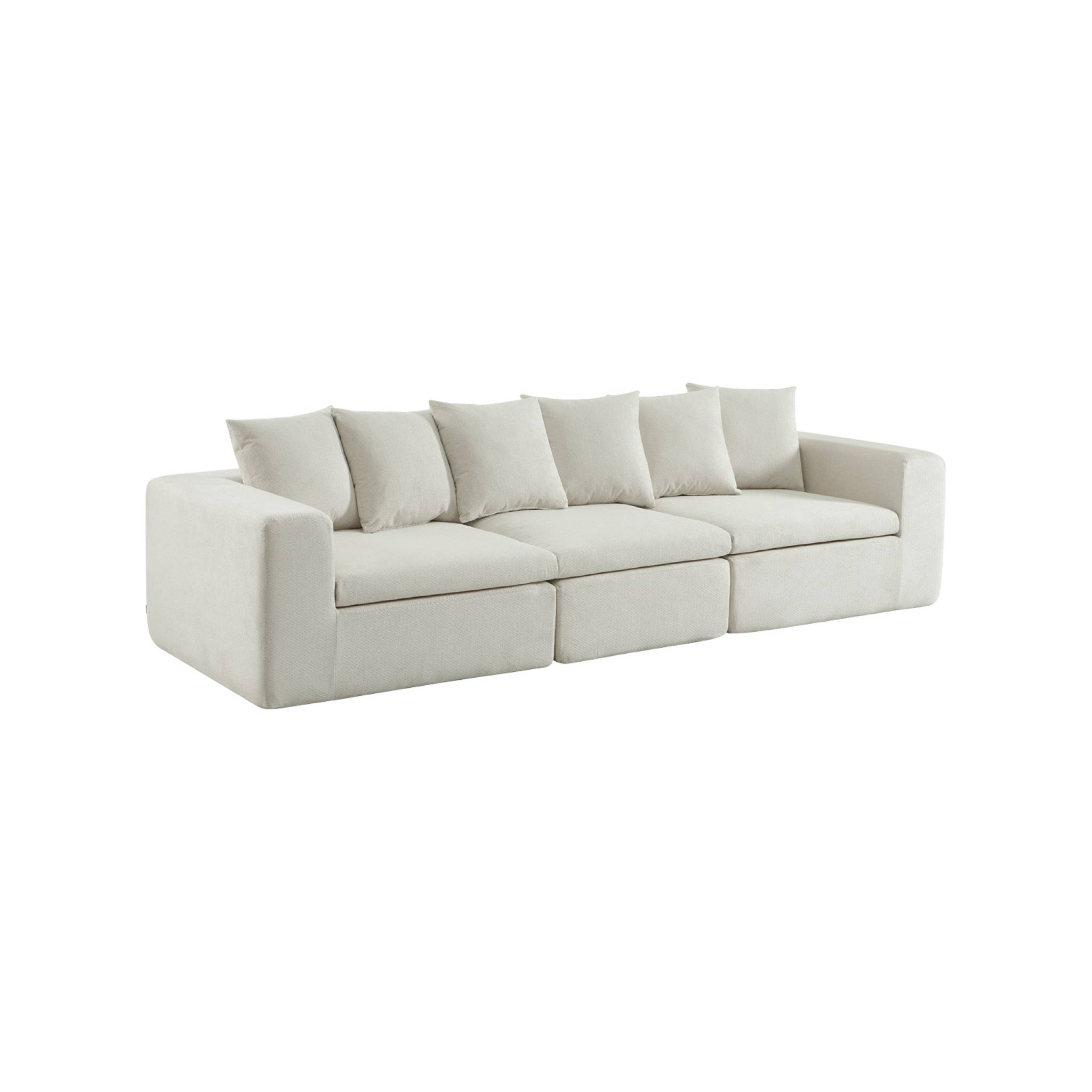 Canapé compressé modulable tissu chenille 4 places MOVI, SWEEEK