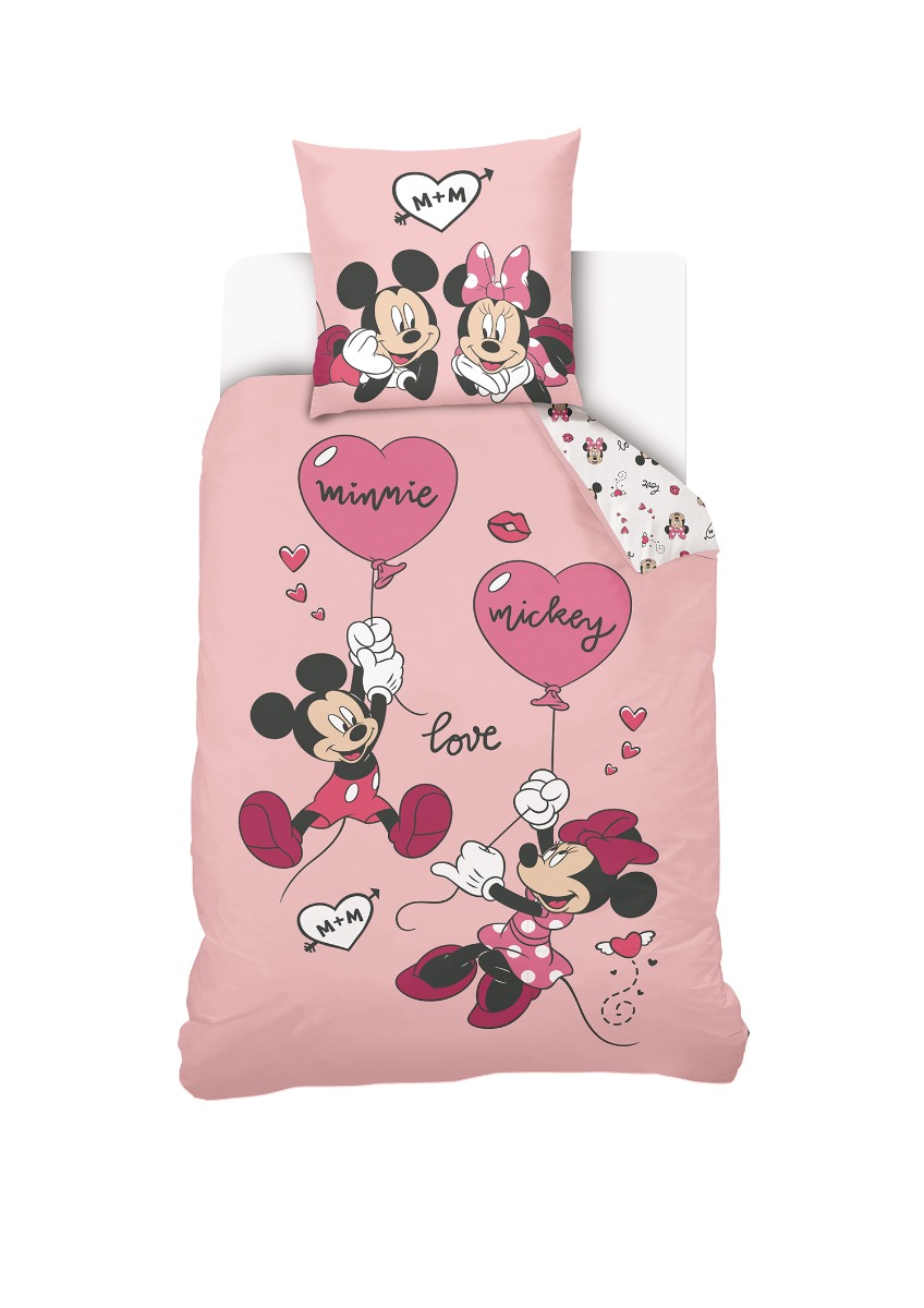 Parure de lit coton, Mickey et Minnie love Disney, DISNEY