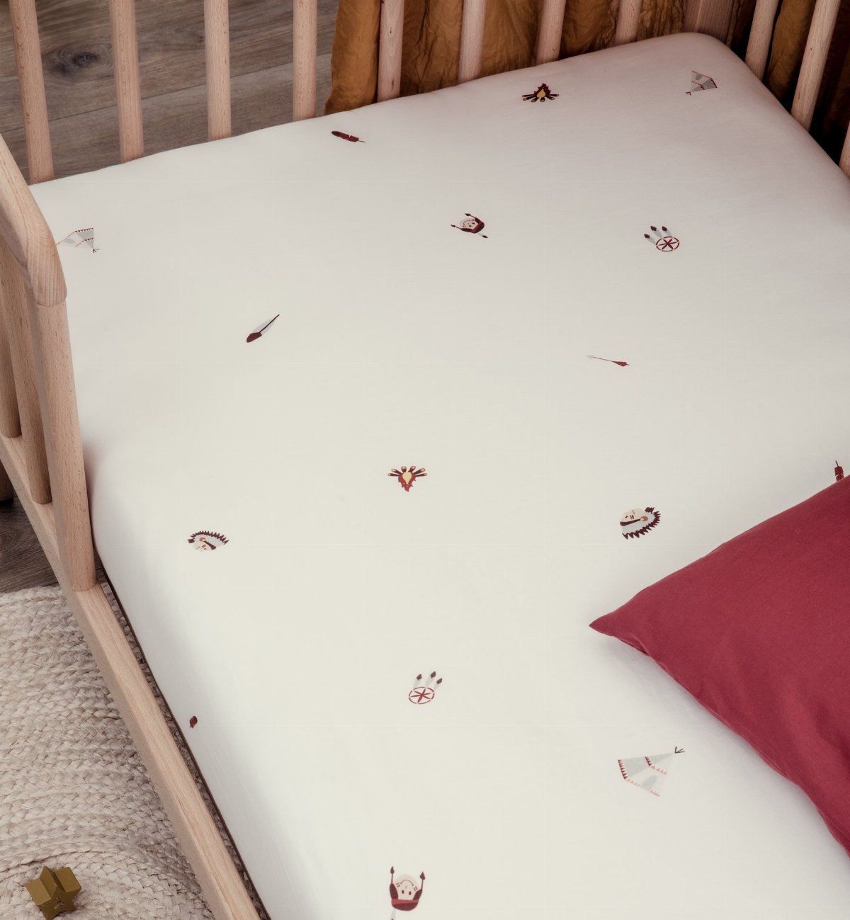 Drap housse lit bébé en coton bio, PETITE PLUME, KADOLIS