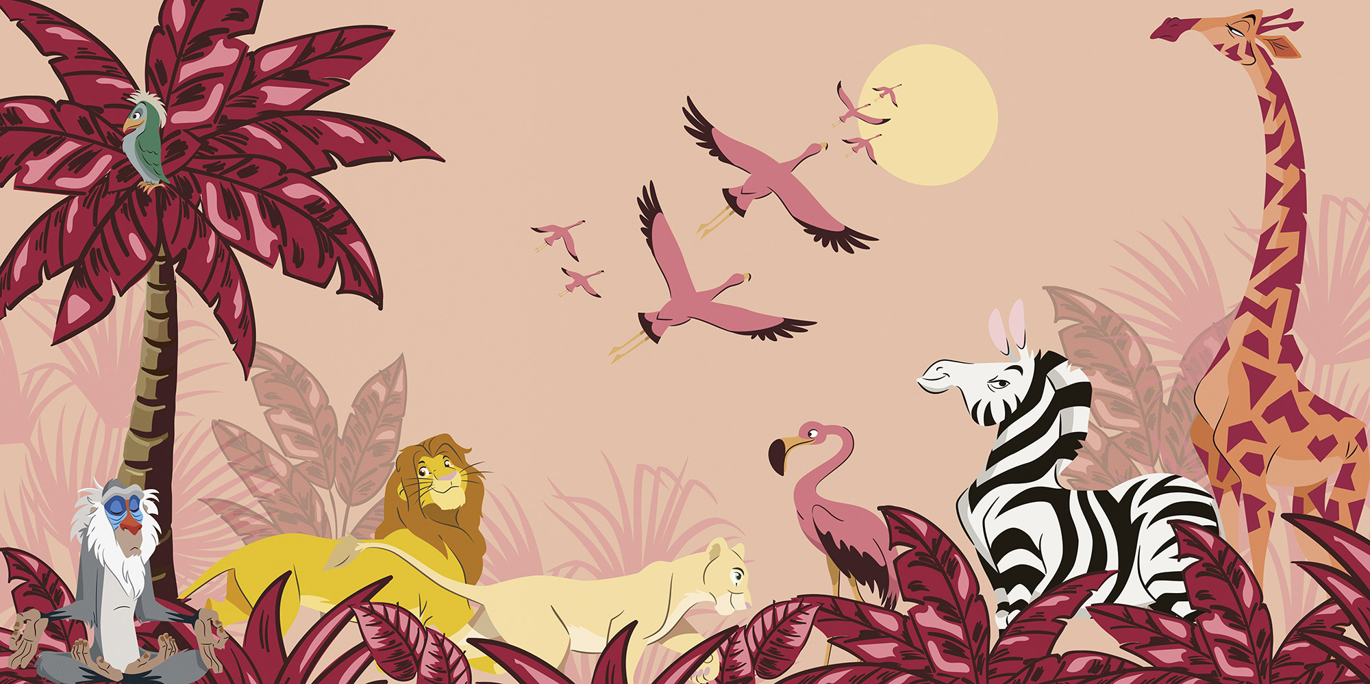 Papier peint Komar - Disney The Lion King Sunset - 500 x 250 cm, HEXOA