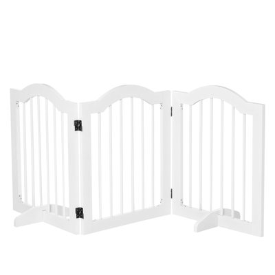 Barrière modulable pliable barrière de sécurité 154,5L x 61H cm blanc PAWHUT