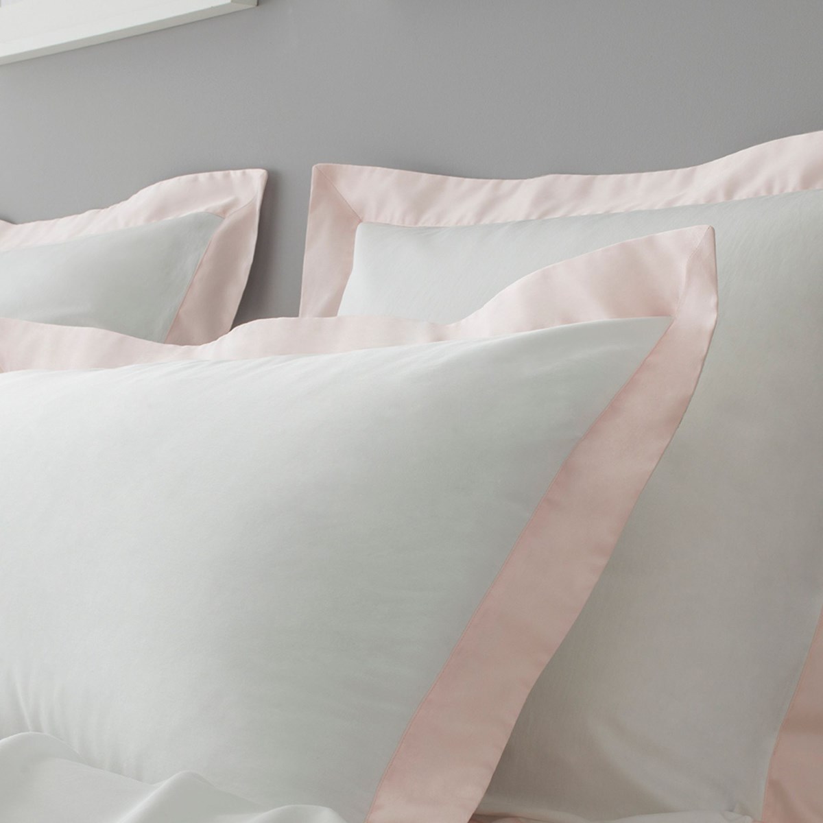 Taies d'oreiller satin de coton CELESTE lot de 2, MPC MAISON