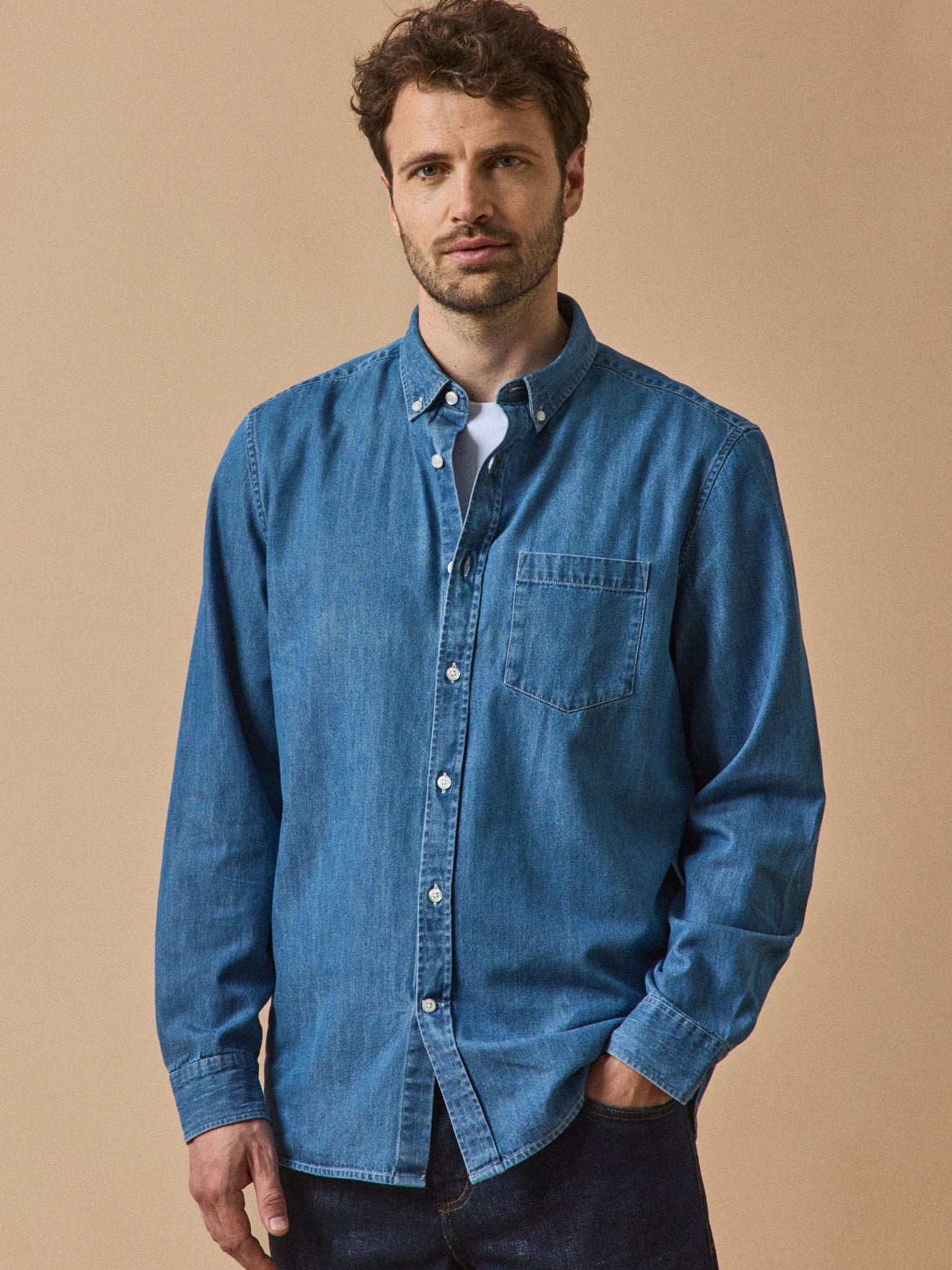Chemise en jean  coupe contemporaine, CYRILLUS