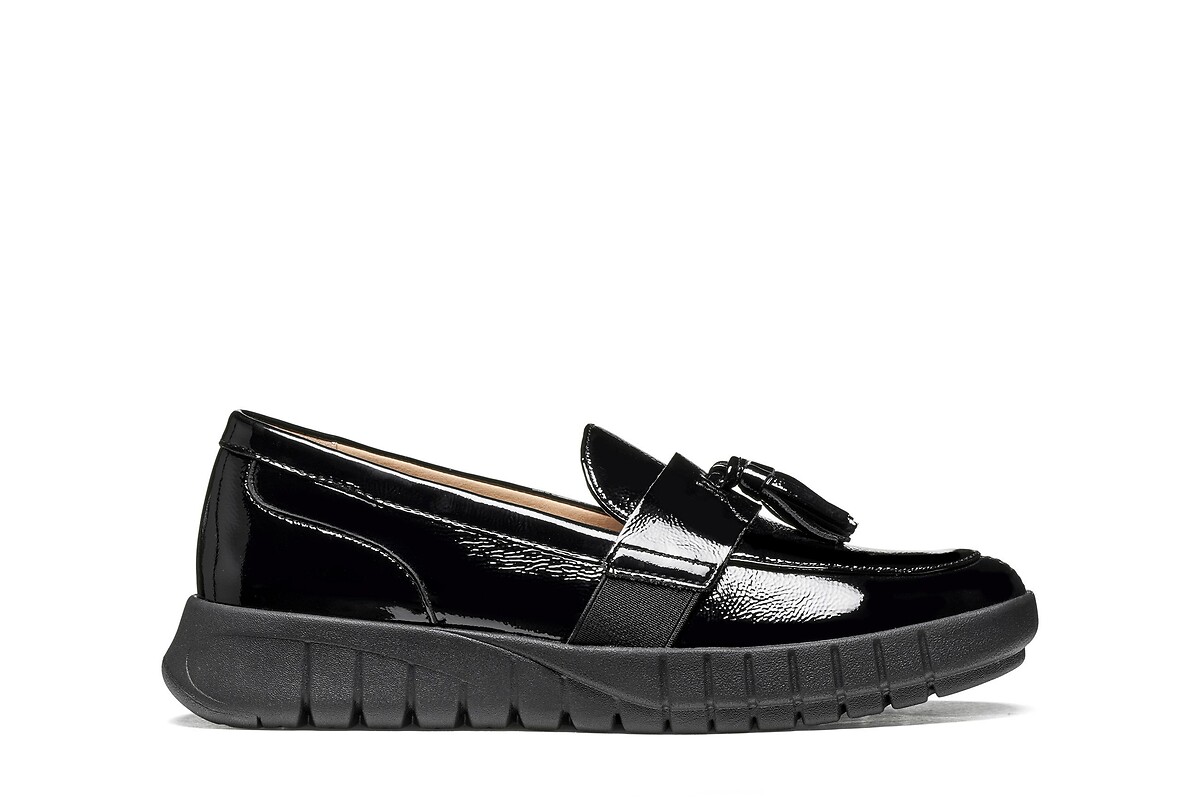 GEOX Mocasines de charol con cuña, FLEXTRIDE