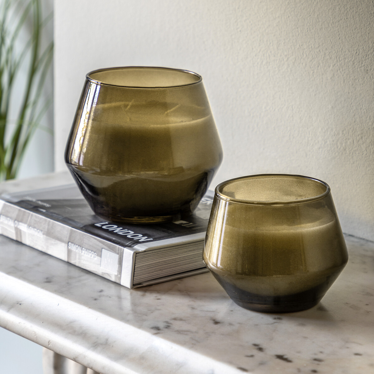Set of 2 Lime Basil & Mandarin Filled Glass Candle, ÉDITÉ