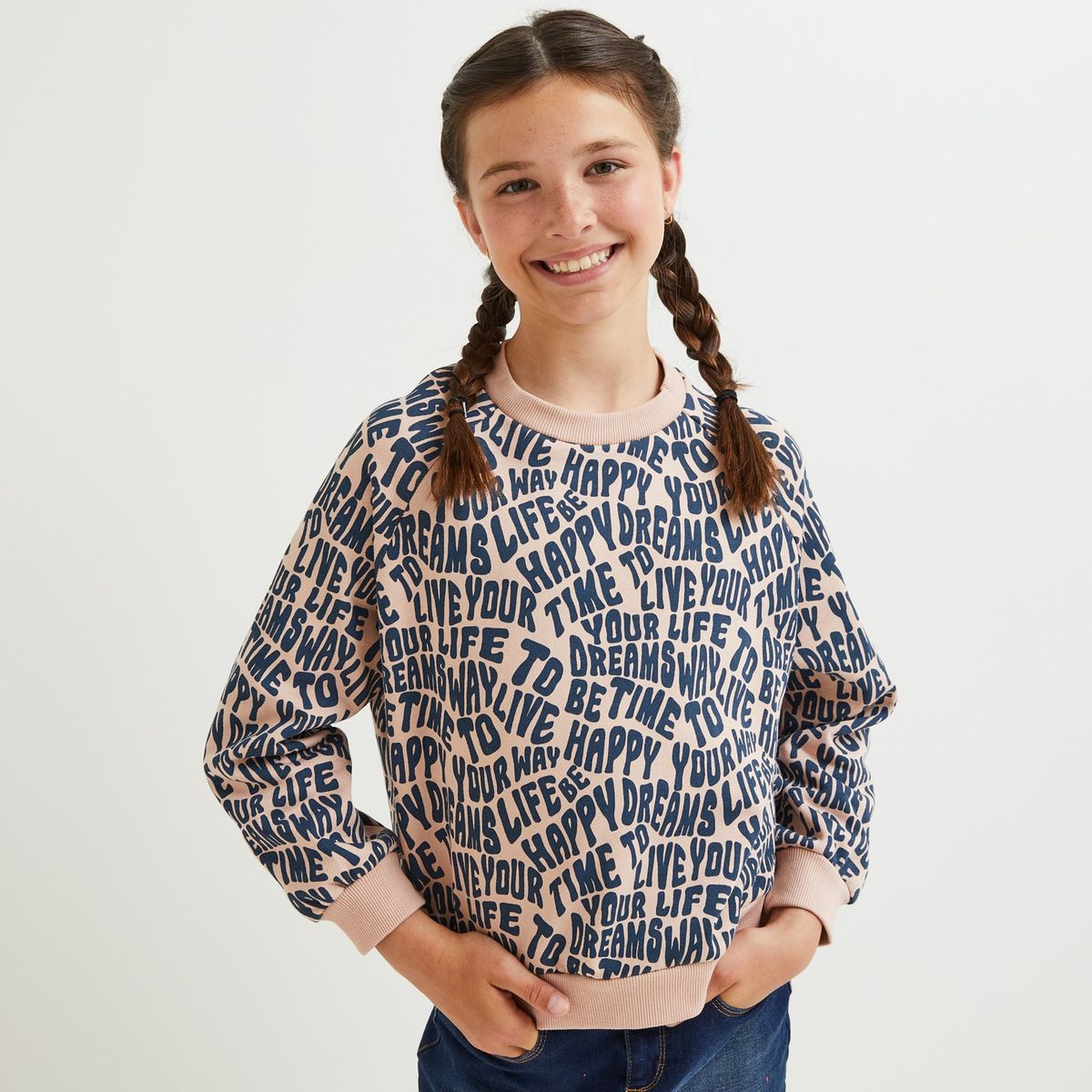 Sweat imprim contenant du coton bio buvard Monoprix Teens La