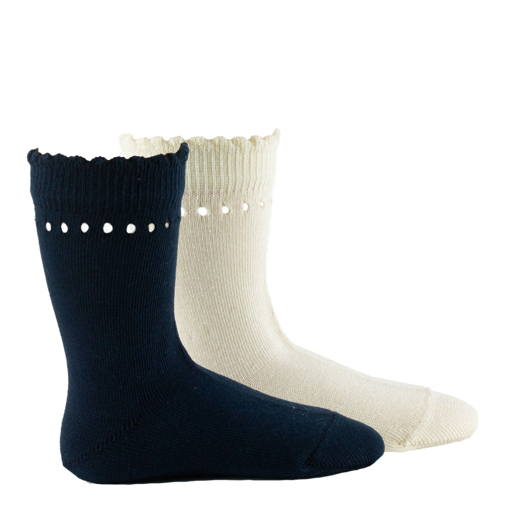 Lot de 2 paires de socquettes bébé en coton MADE IN FRANCE, KINDY