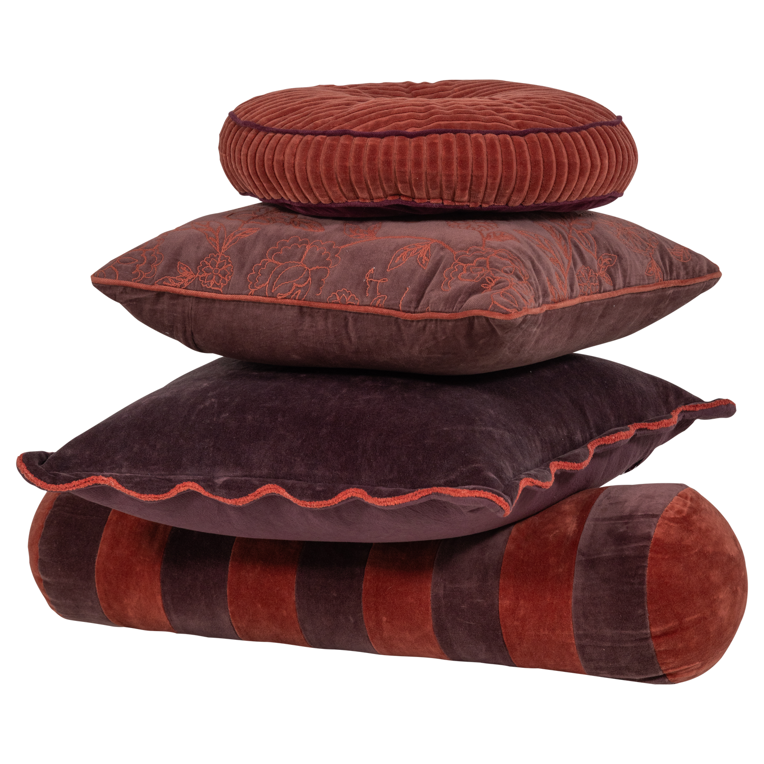 Lot de 4 coussins en coton SOVA, WOOOD