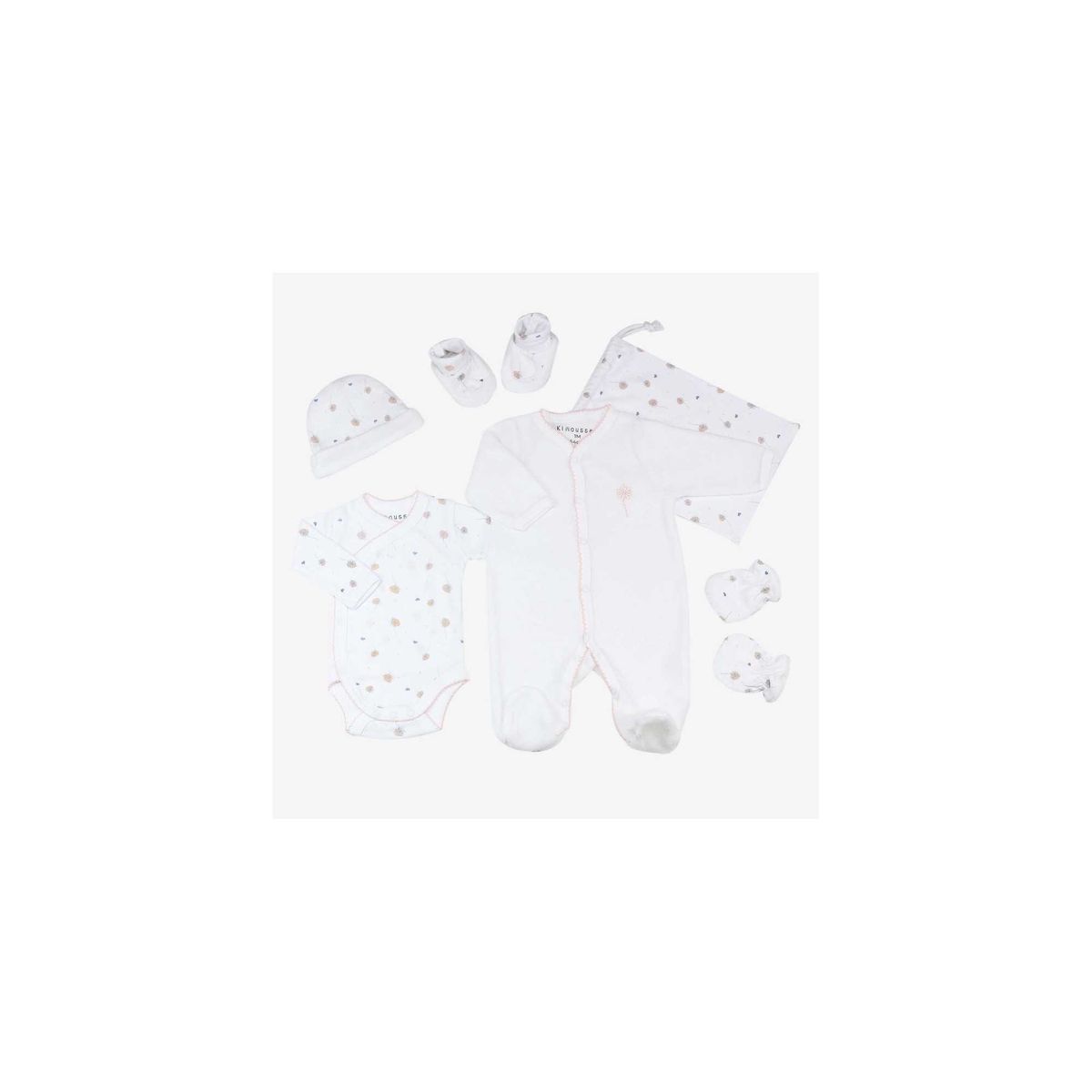 Kit naissance fille floral 6 pi ces blanc Les Kinousses La