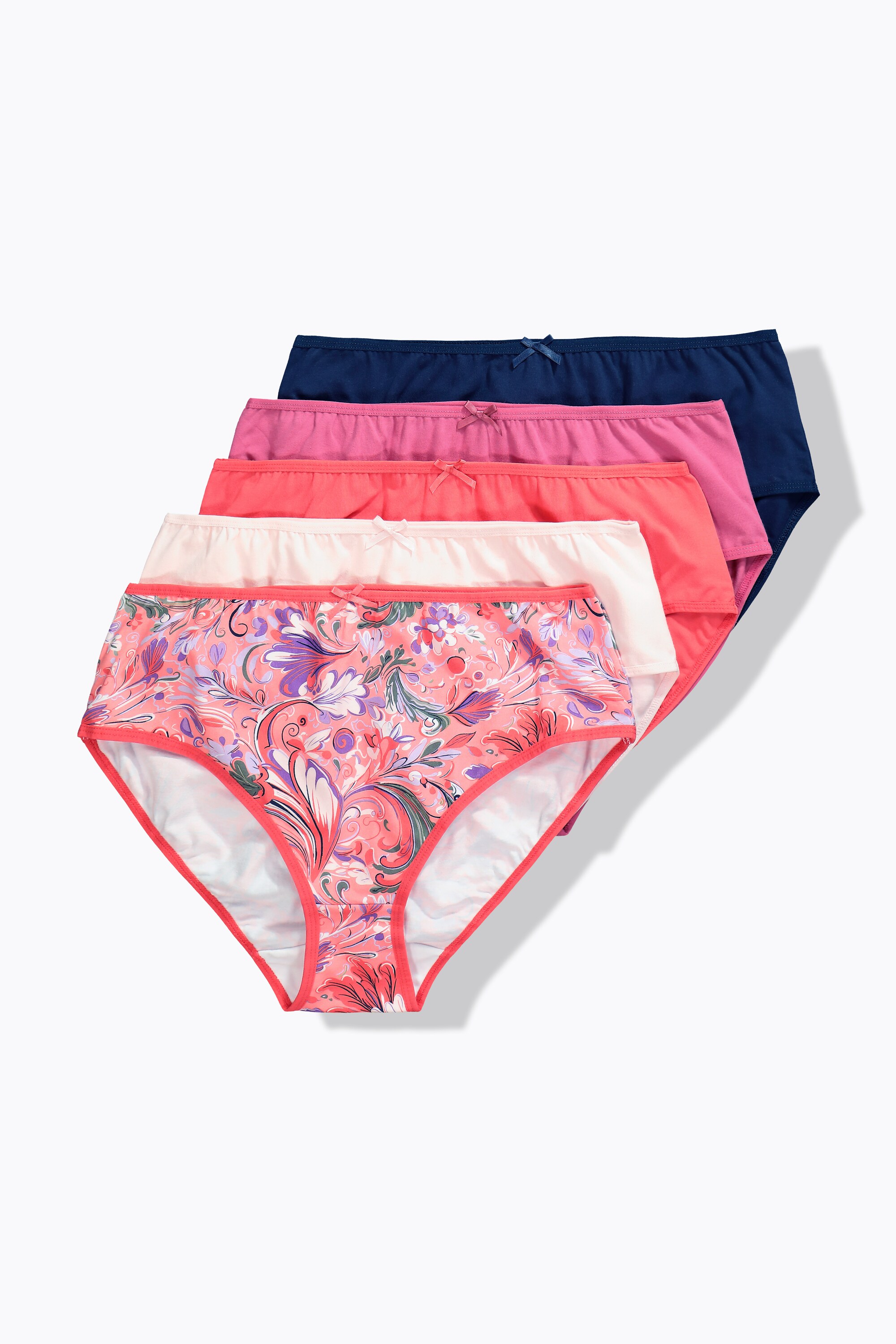 Culottes midi, lot de 5, motif floral/uni, ULLA POPKEN