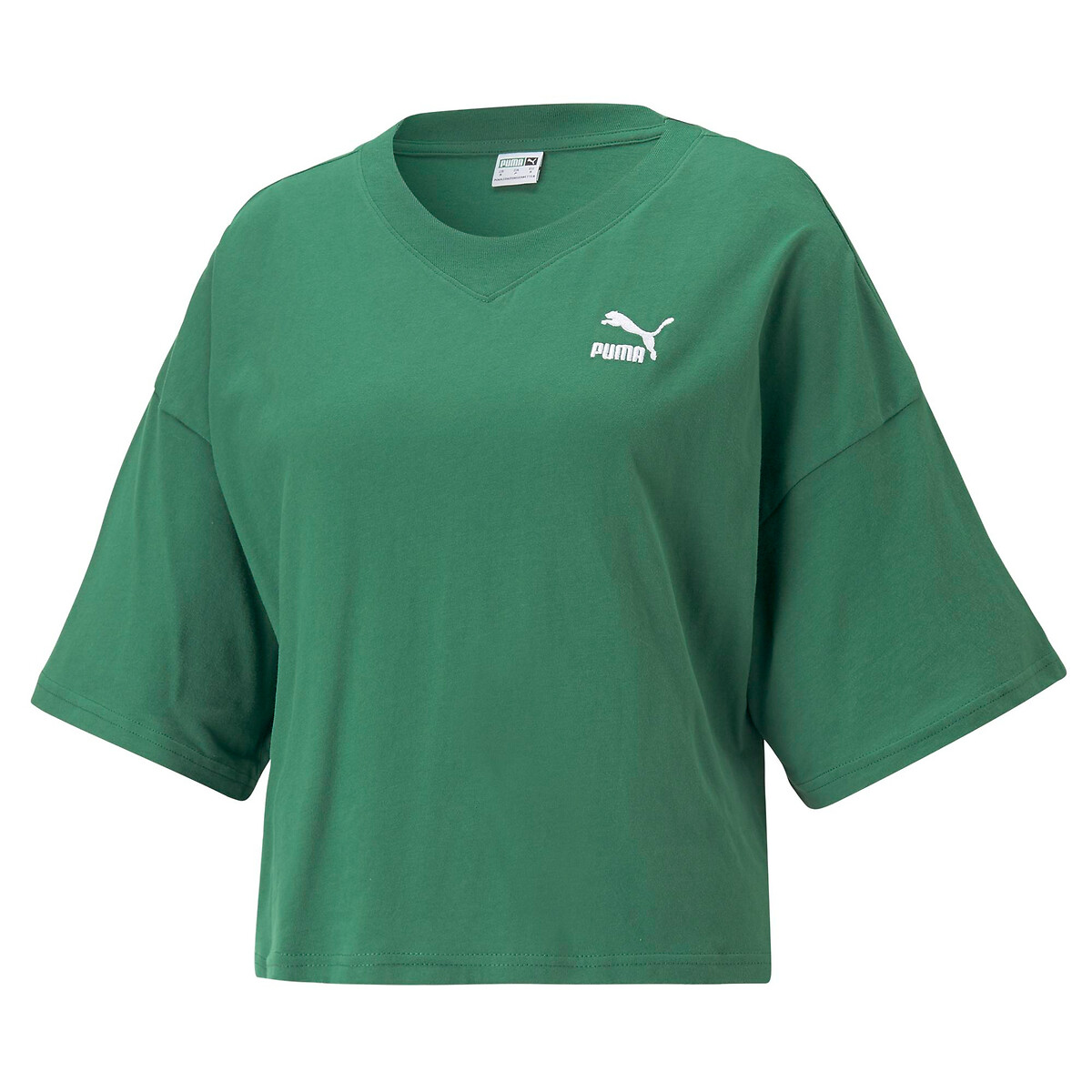 Cropped t-shirt oversized groen Puma La Redoute