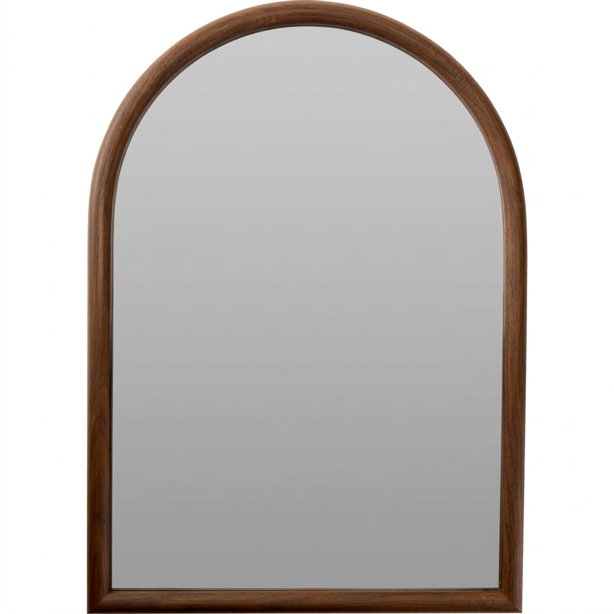 Miroir polystyrène couleur noyer haut arrondi 50x70cm, WADIGA