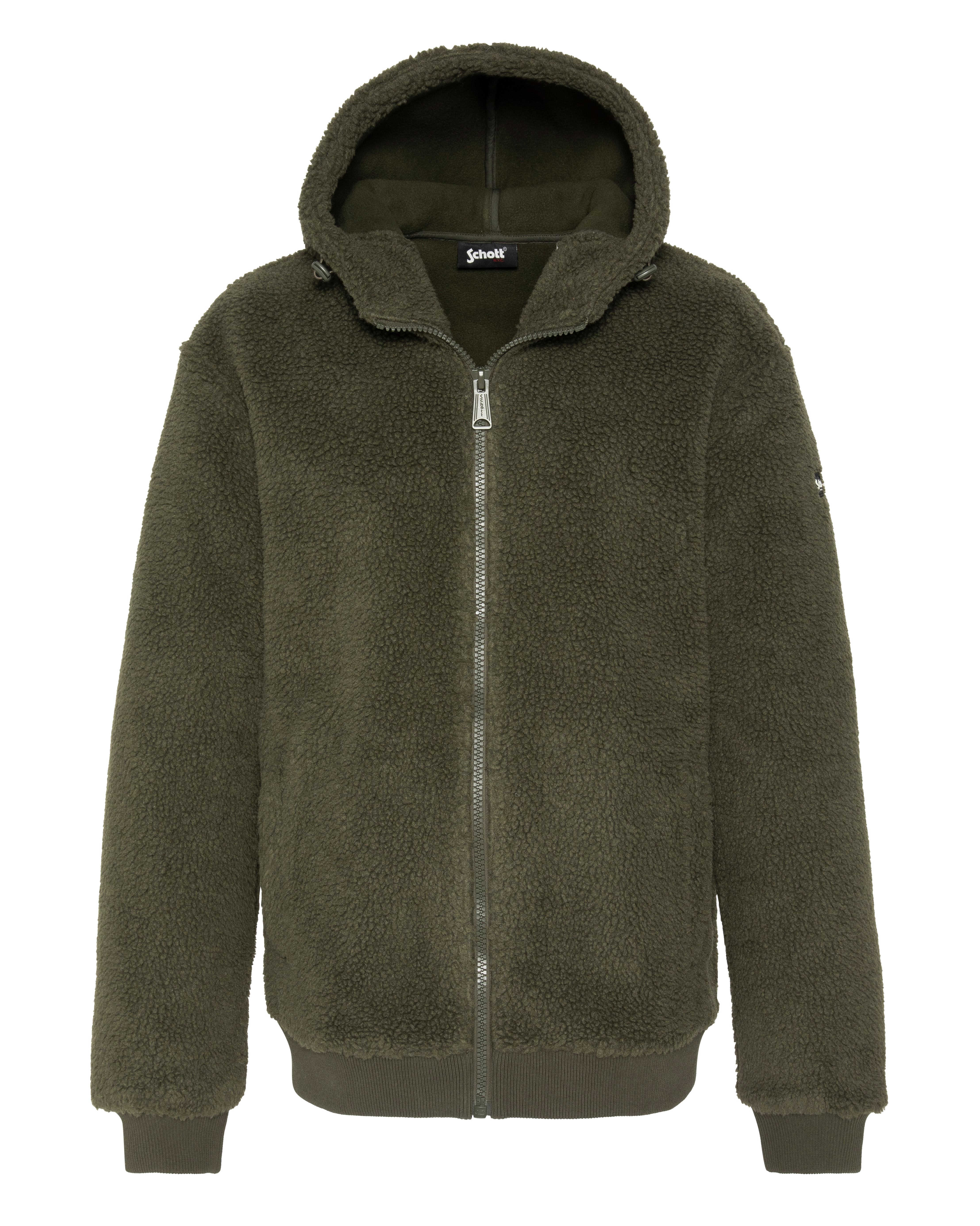 Veste sherpa zippée à capuche, SCHOTT