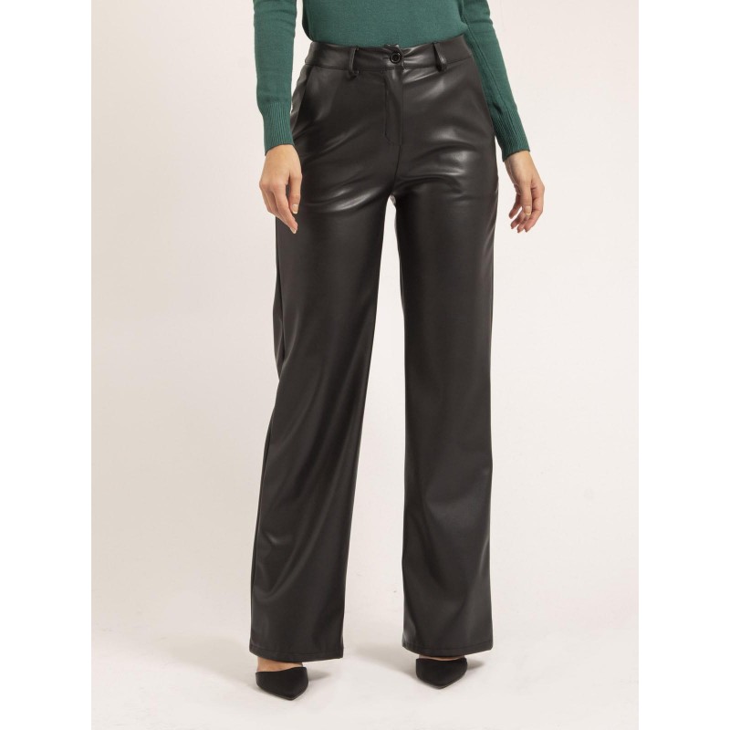 Pantalon Droit Simili Cuir Evania, DONA LISA