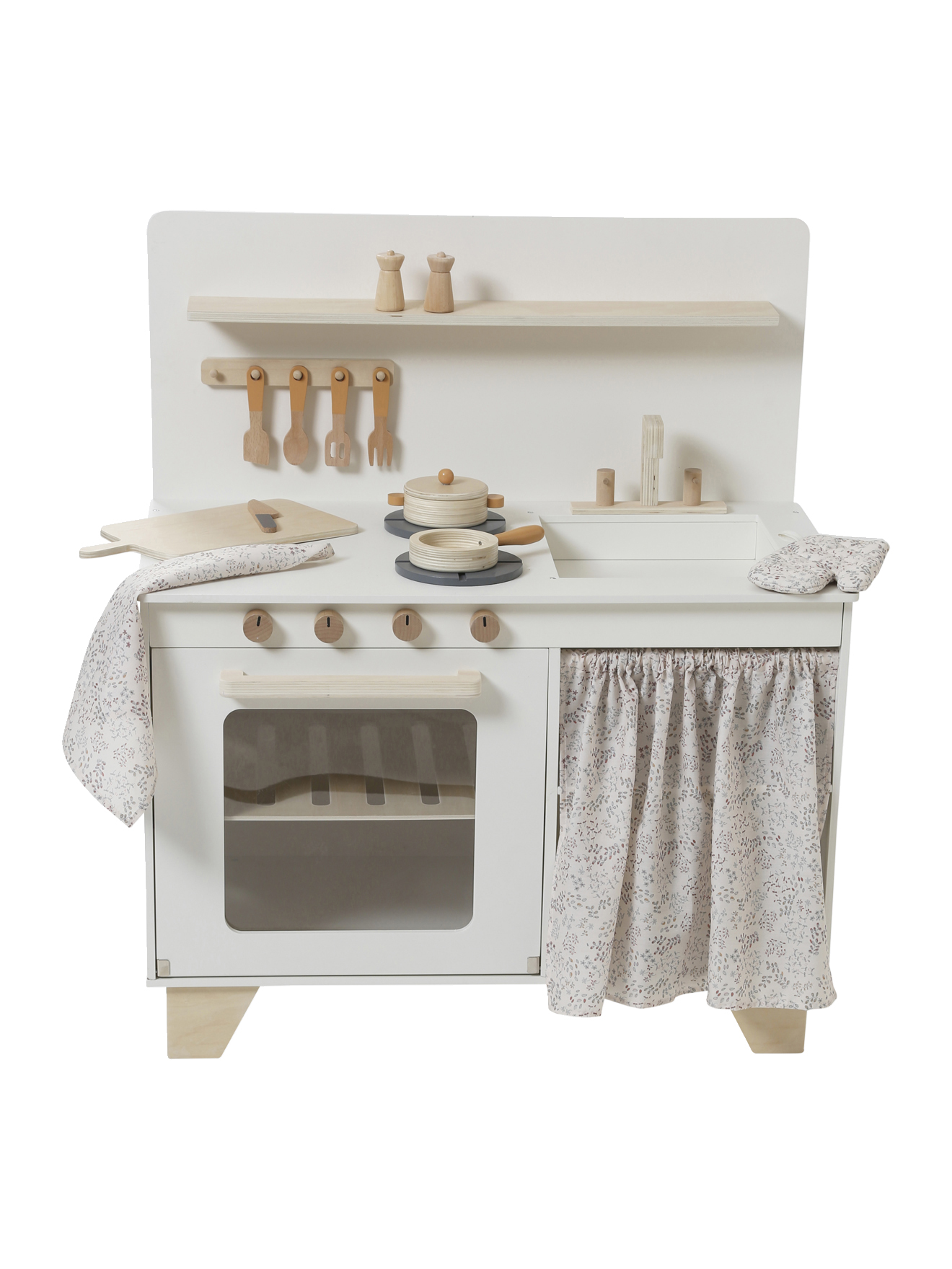Cuisinette équipée avec rideau en bois, VERTBAUDET